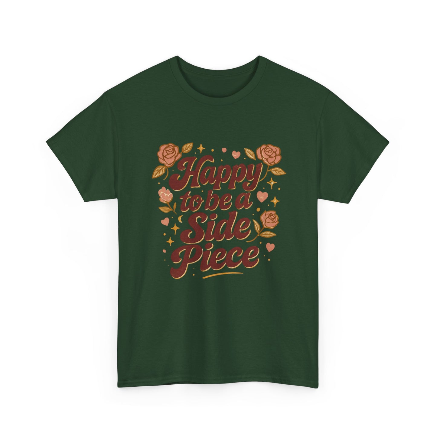 Happy to Be a Side Piece Tee — Retro Floral Statement T-Shirt