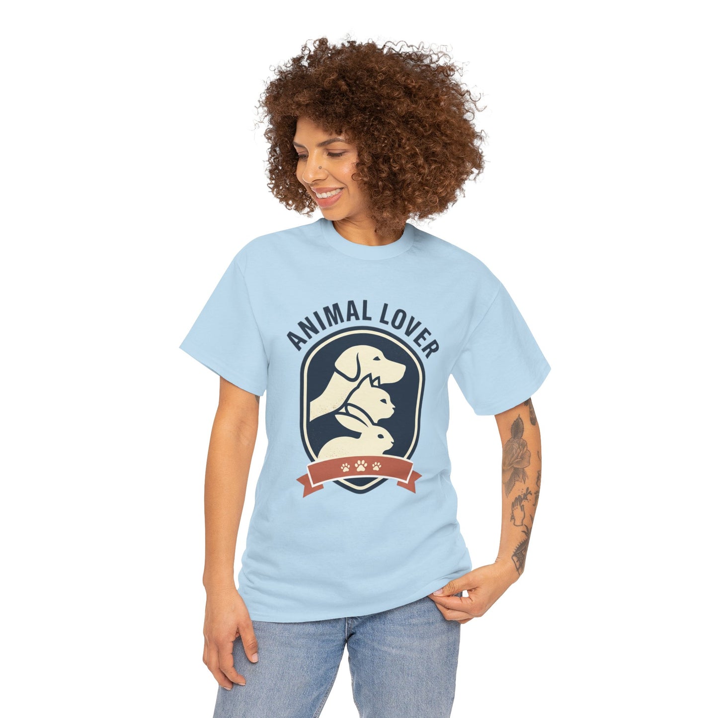 Animal Lover T-Shirt — Retro Pet Badge Tee (Dogs & Cats)