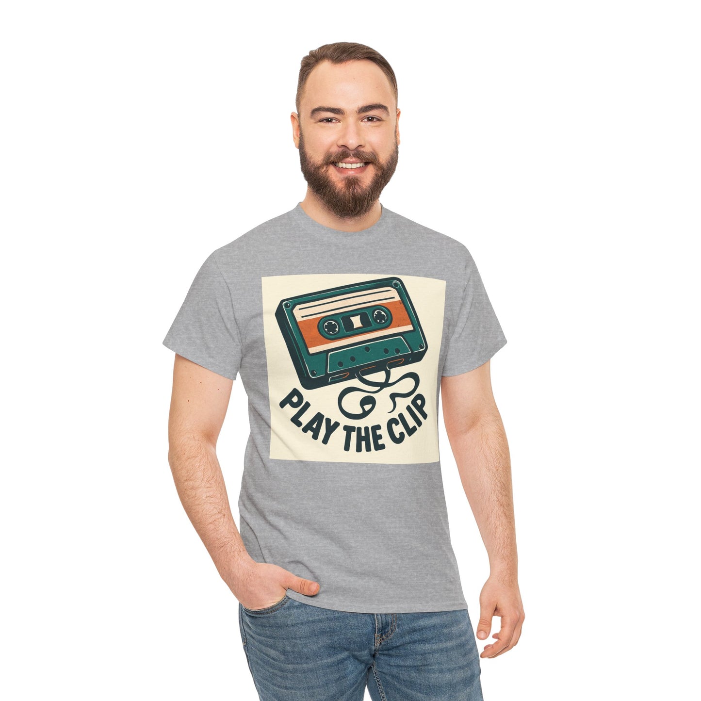 Cassette Tape 'Play the Clip' T-Shirt — Retro Music Tee Printify