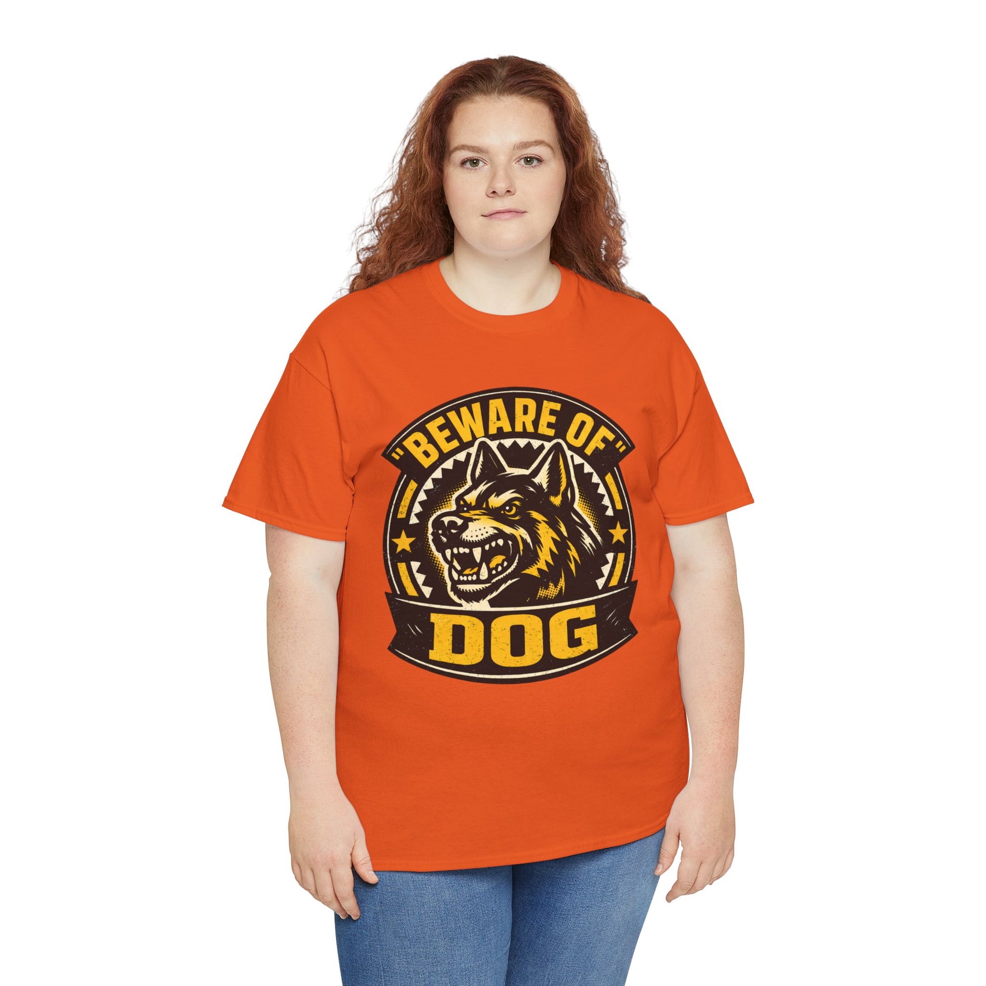 Beware of Dog T-Shirt — Retro Aggressive Dog Warning Graphic Tee Printify