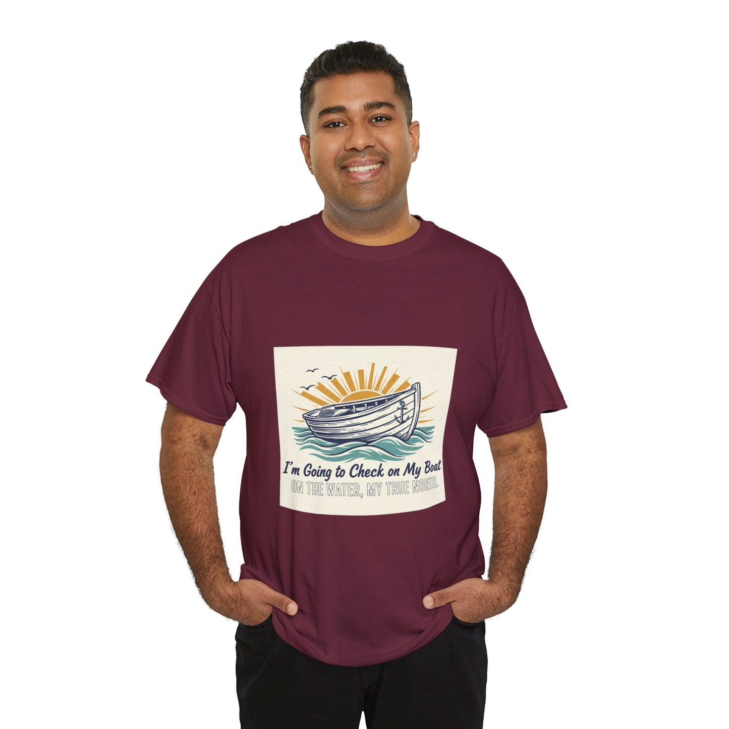 Boat T-Shirt — "I'm Going to Check on My Boat" Vintage Nautical Tee