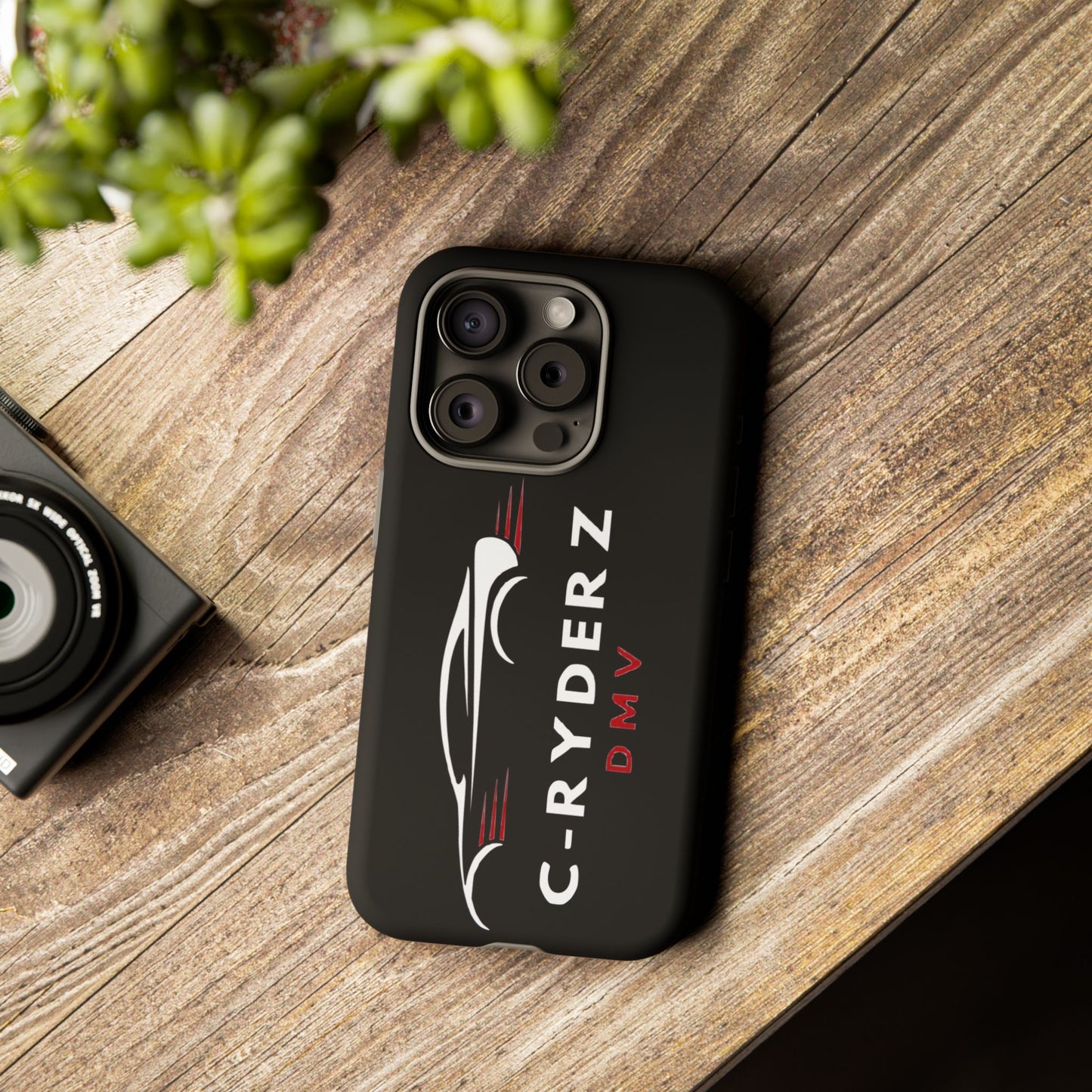 C-Ryderz DMV Black Slim Phone Case — Sporty Car Silhouette Protective Cover Printify