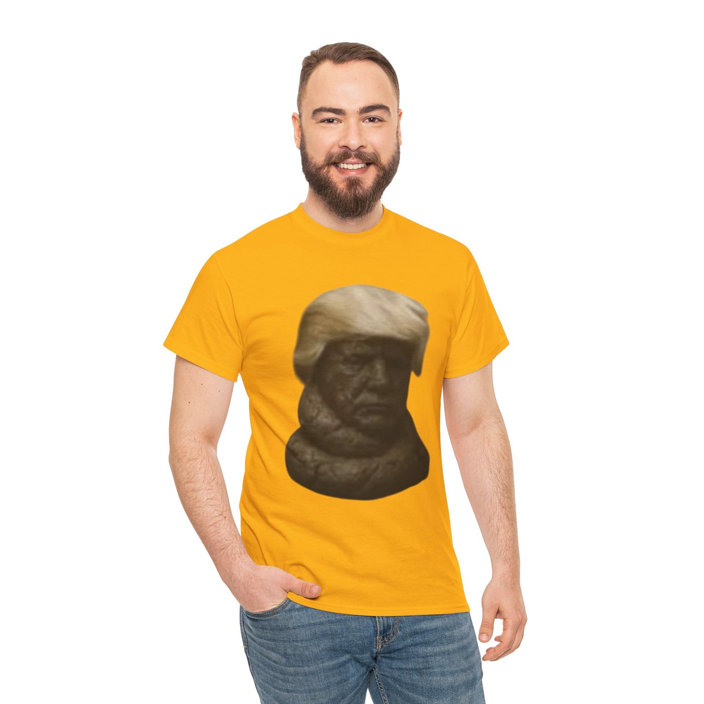 Graphic Tee — Bronze Bust Illustration T‑Shirt