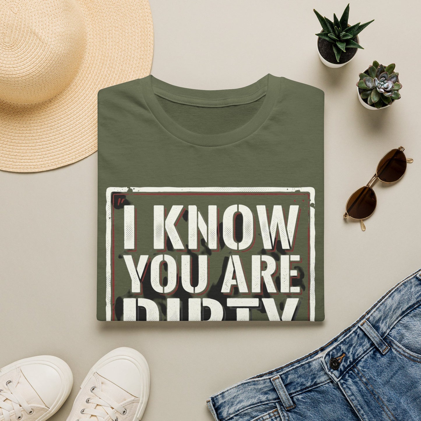 I Know You Are Dirty Graphic Tee — Distressed Streetwear Statement Shirt
