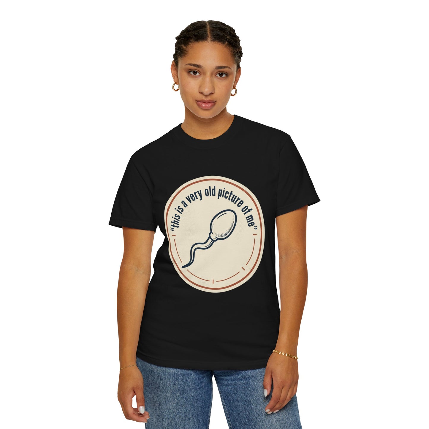 Vintage Sperm Graphic T-Shirt — "this is a very old picture of me"