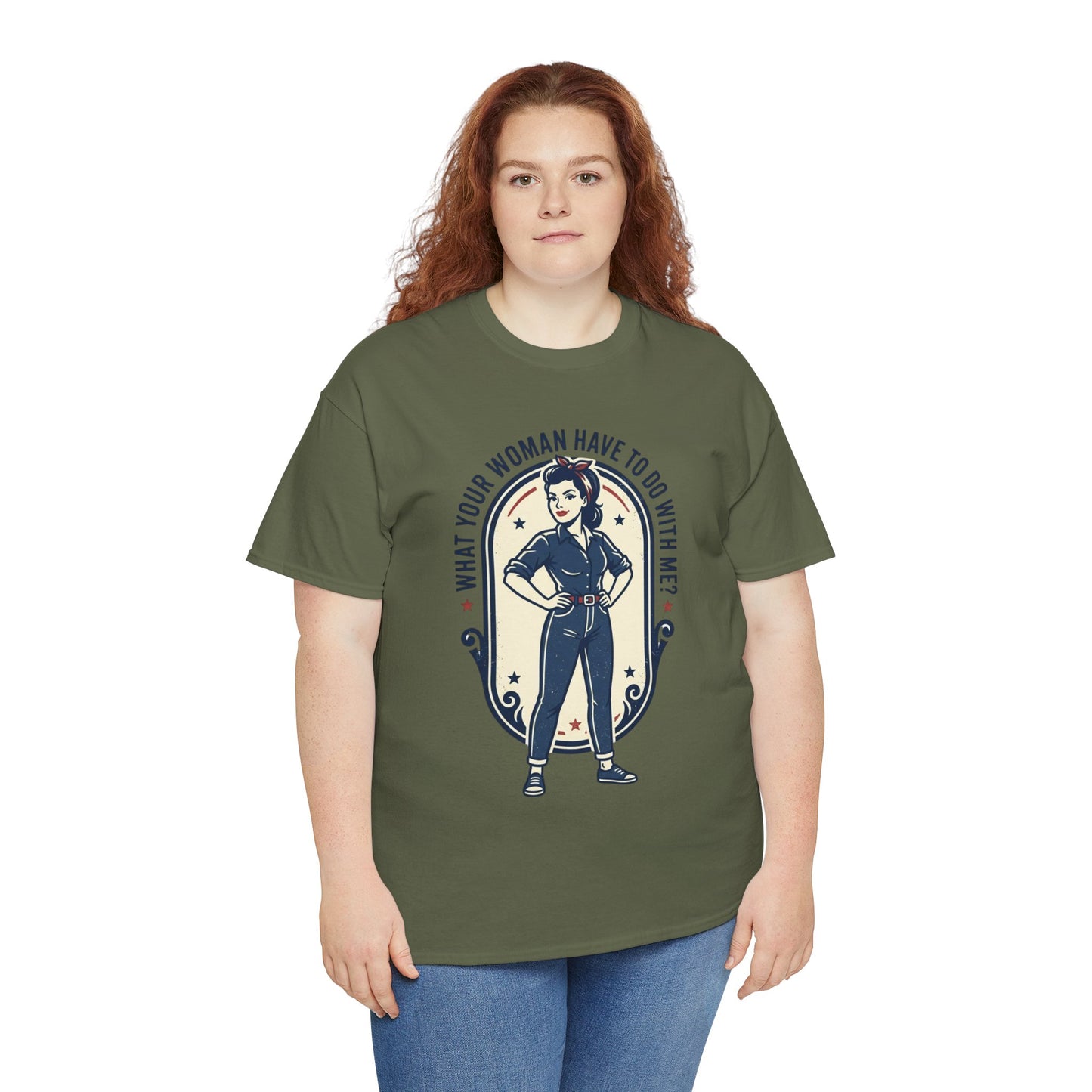 'What Your Woman Have To Do With Me?' Retro Pin-Up Graphic Tee