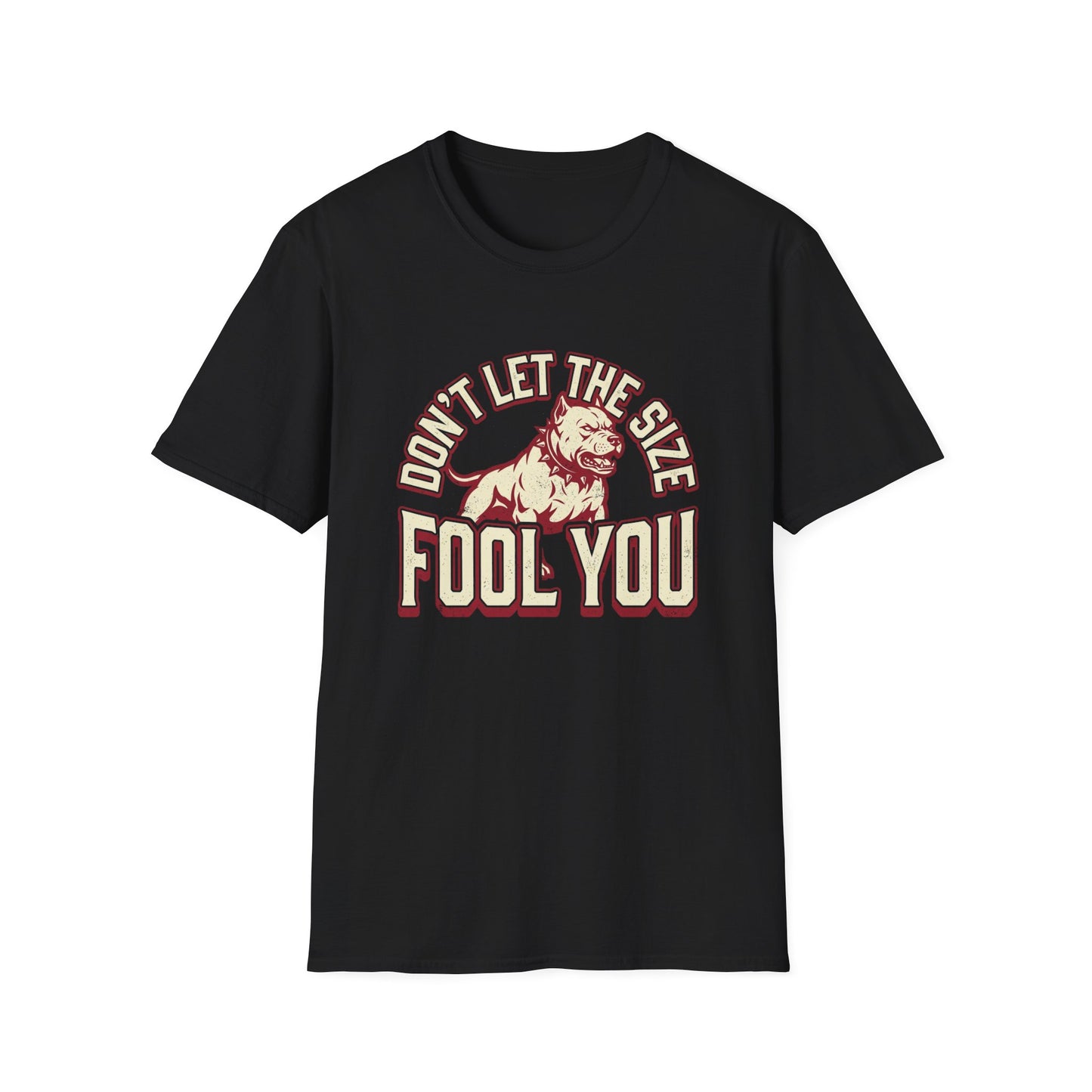 "Don’t Let The Size Fool You" Vintage Dog Tee-Pitbull Graphic T-Shirt