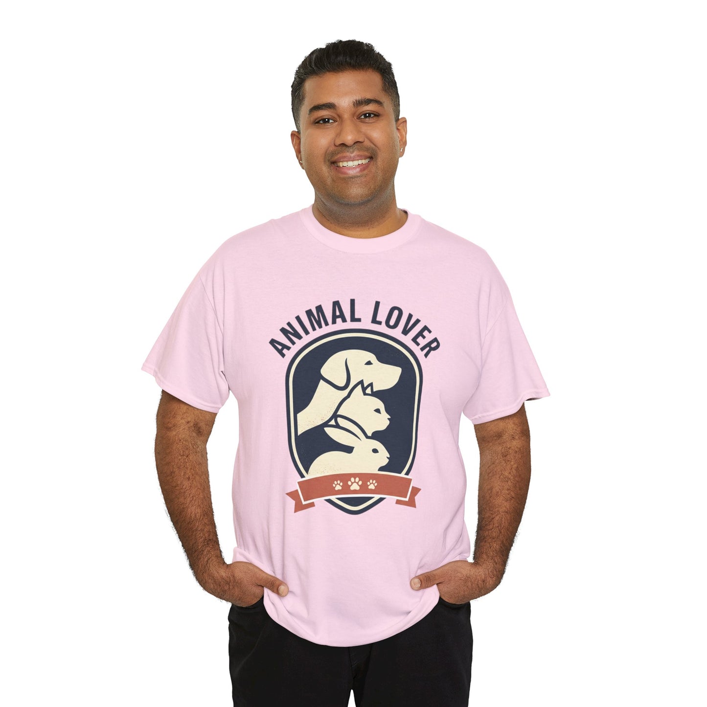 Animal Lover T-Shirt — Retro Pet Badge Tee (Dogs & Cats)