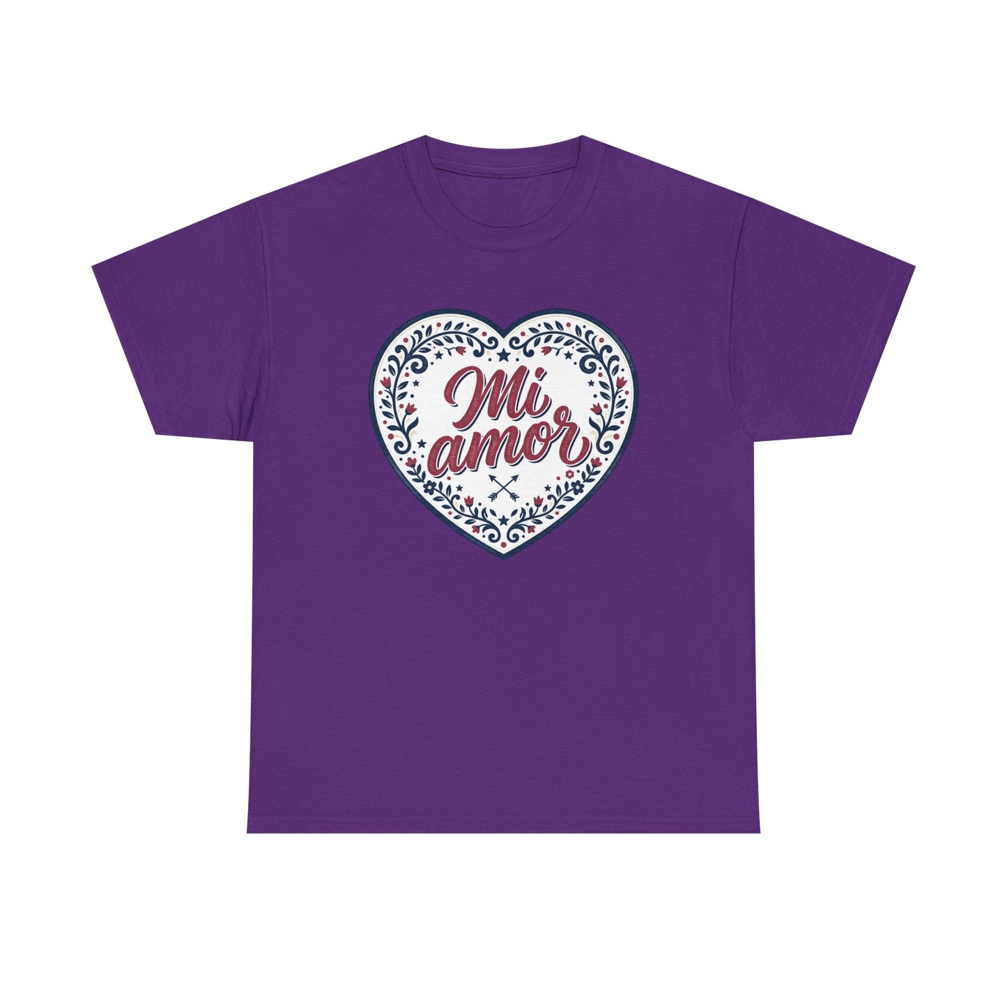 Mi Amor Heart T-Shirt — Romantic Floral Graphic Tee for Valentine’s Day