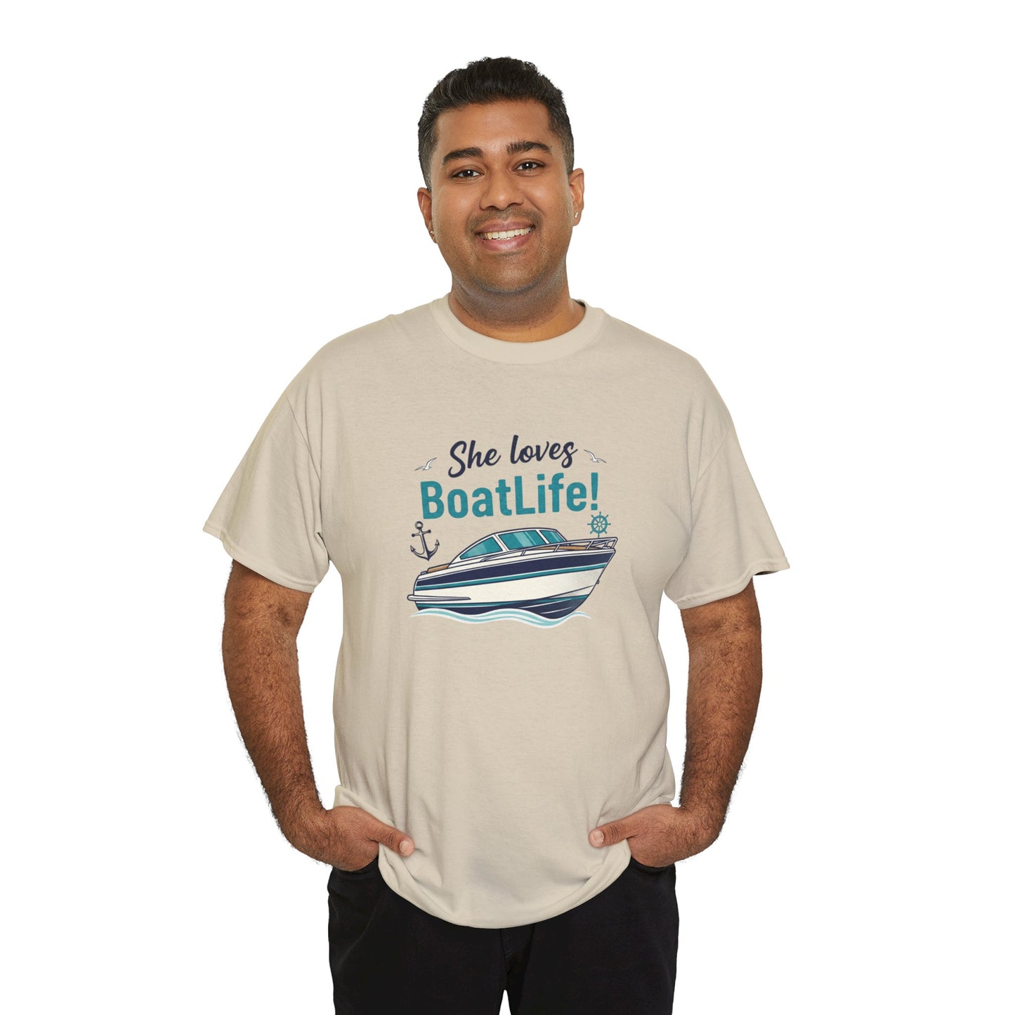Boat Life T-Shirt — "She Loves BoatLife!" Graphic Tee for Boating Fans