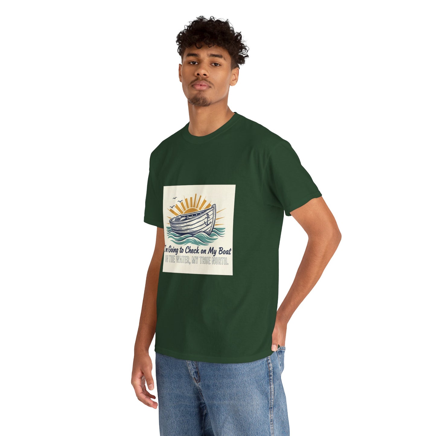 Boat T-Shirt — "I'm Going to Check on My Boat" Vintage Nautical Tee