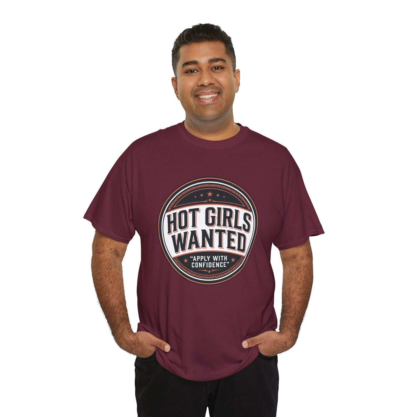 T-Shirt — "Hot Girls Wanted" Retro Badge Tee