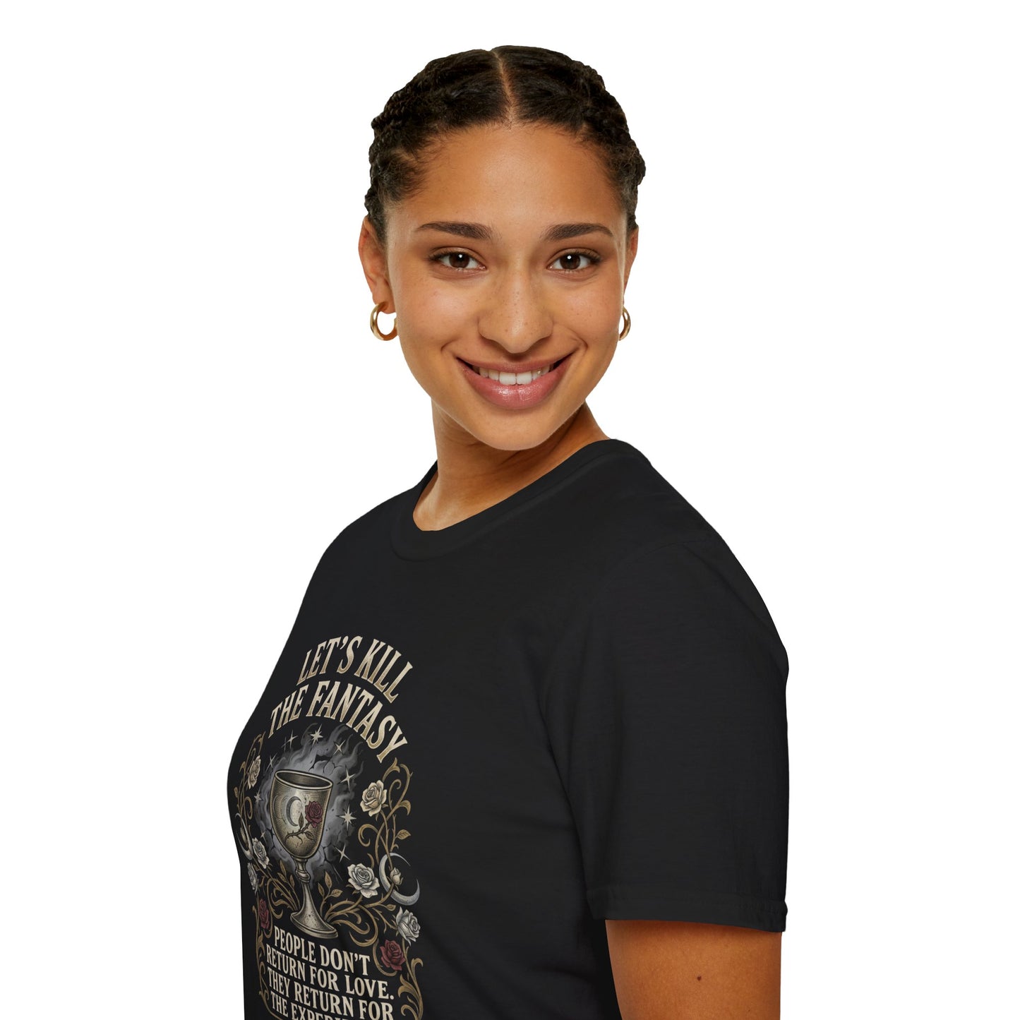 Let's Kill the Fantasy T‑Shirt — Dark Gothic Chalice Design