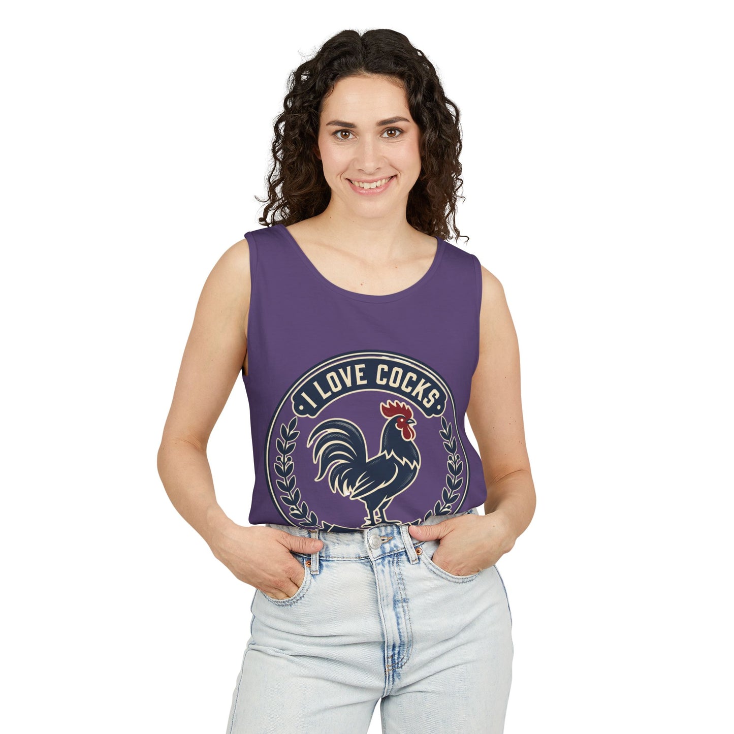 I Love Cocks Rooster Tank — Vintage Farmyard Graphic Tank Top