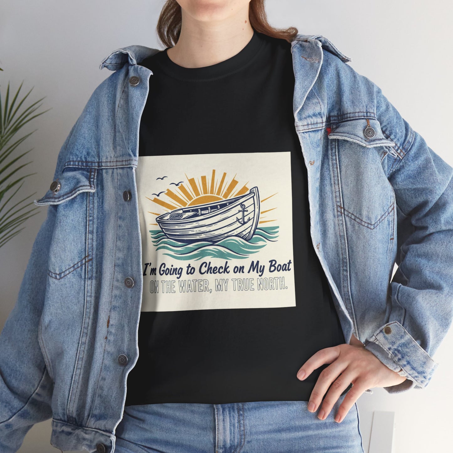 Boat T-Shirt — "I'm Going to Check on My Boat" Vintage Nautical Tee