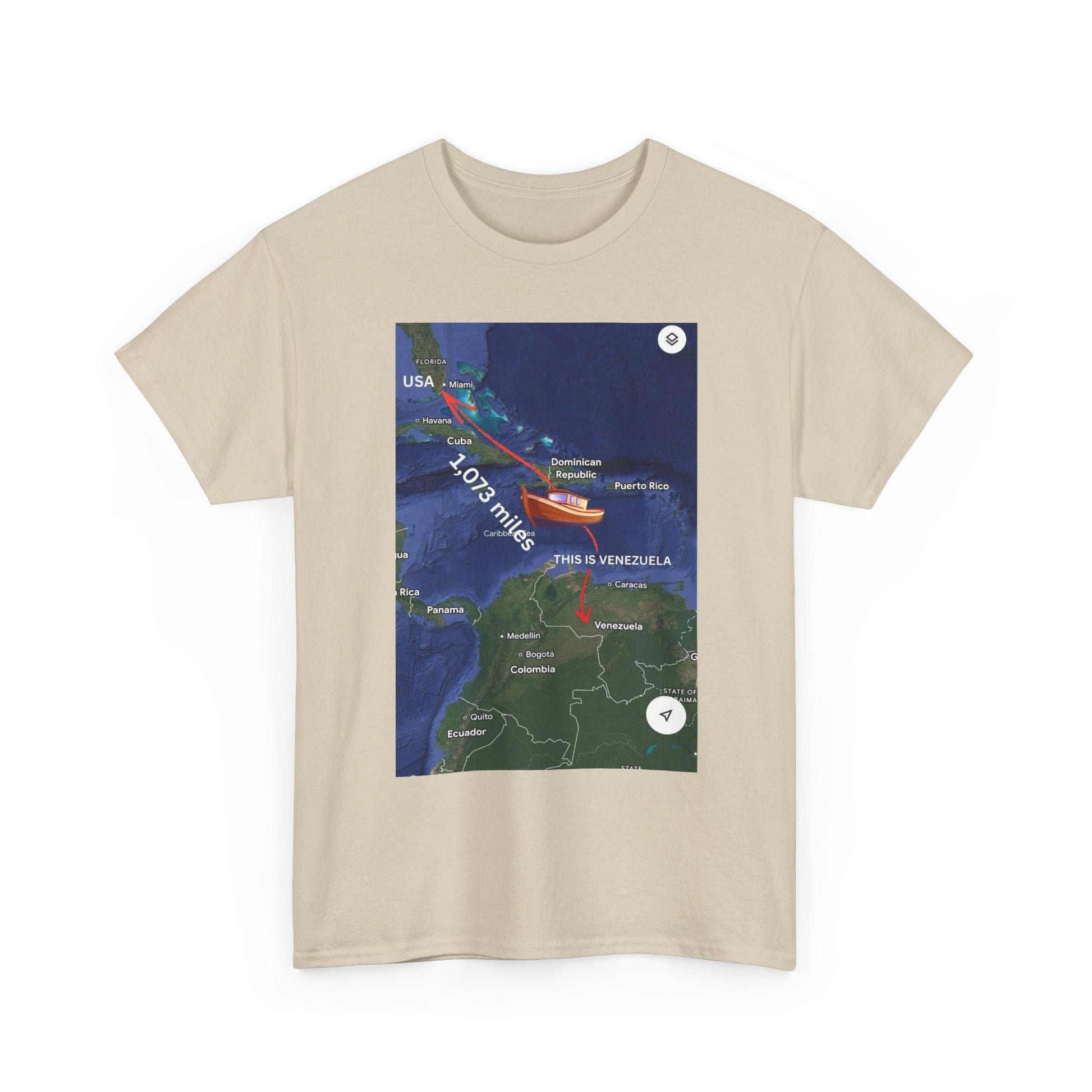 Weather Radar Tee — Tropical Storm Tracking Map Graphic Shirt Printify