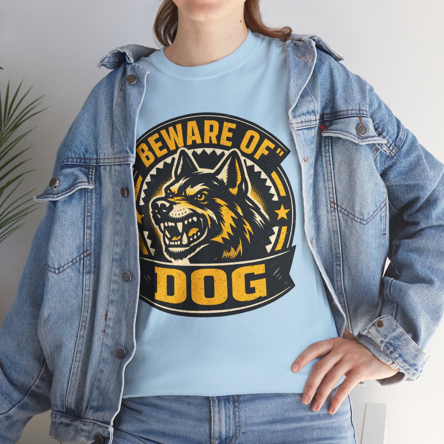 Beware of Dog T-Shirt — Retro Aggressive Dog Warning Graphic Tee Printify