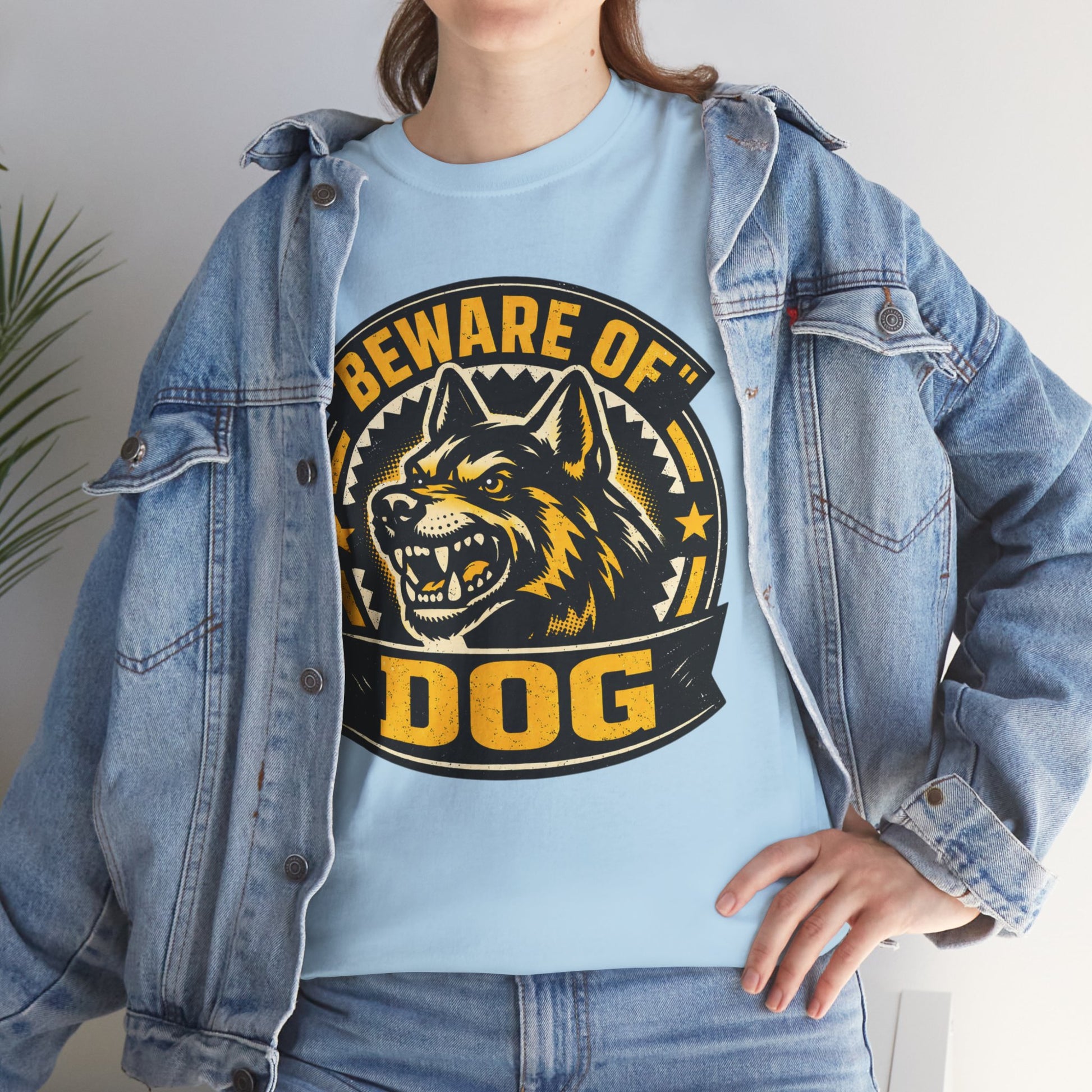 Beware of Dog T-Shirt — Retro Aggressive Dog Warning Graphic Tee Printify