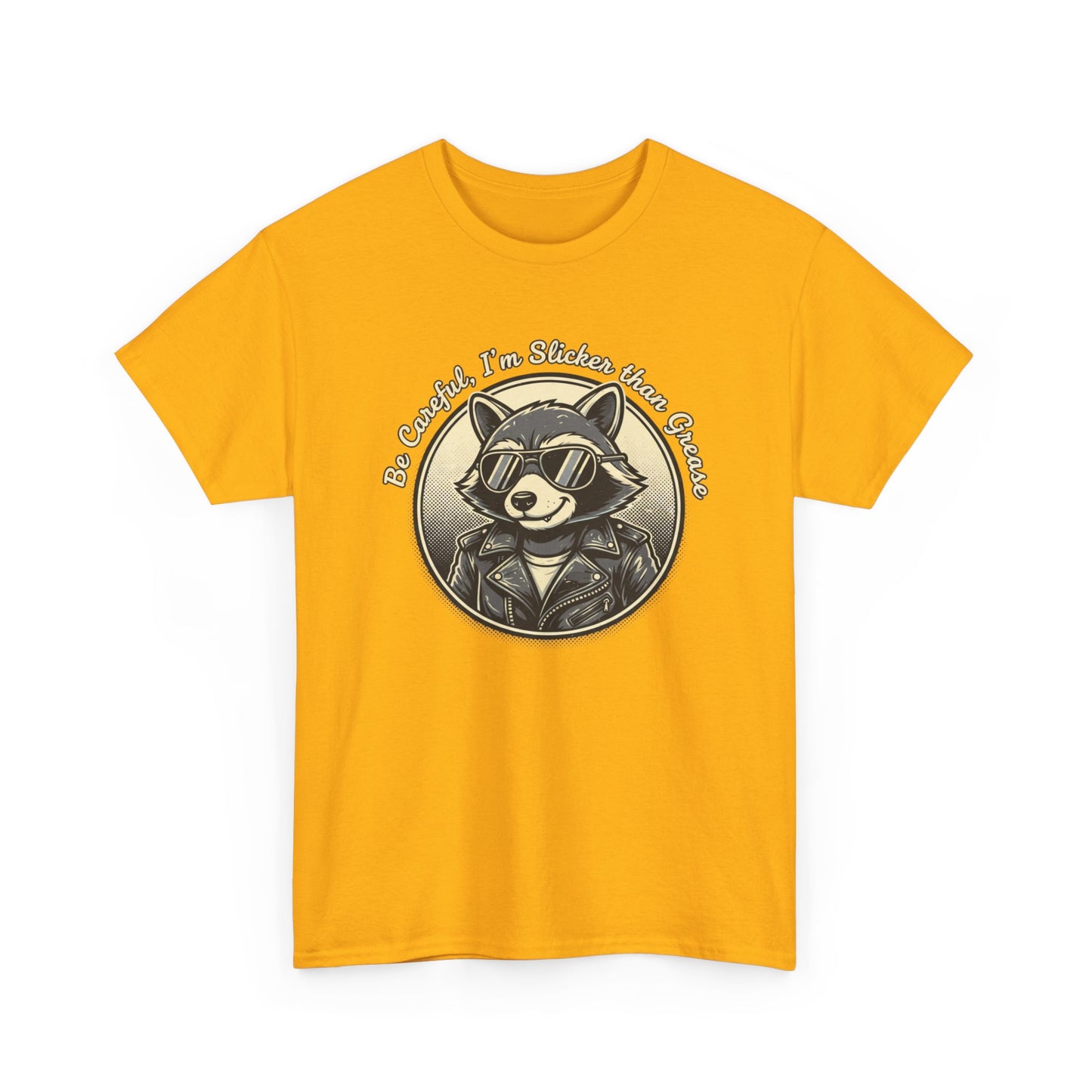 Raccoon Detective Graphic Tee — "Be Careful I’m Watching Your Snacks" Vintage Badge T-Shirt