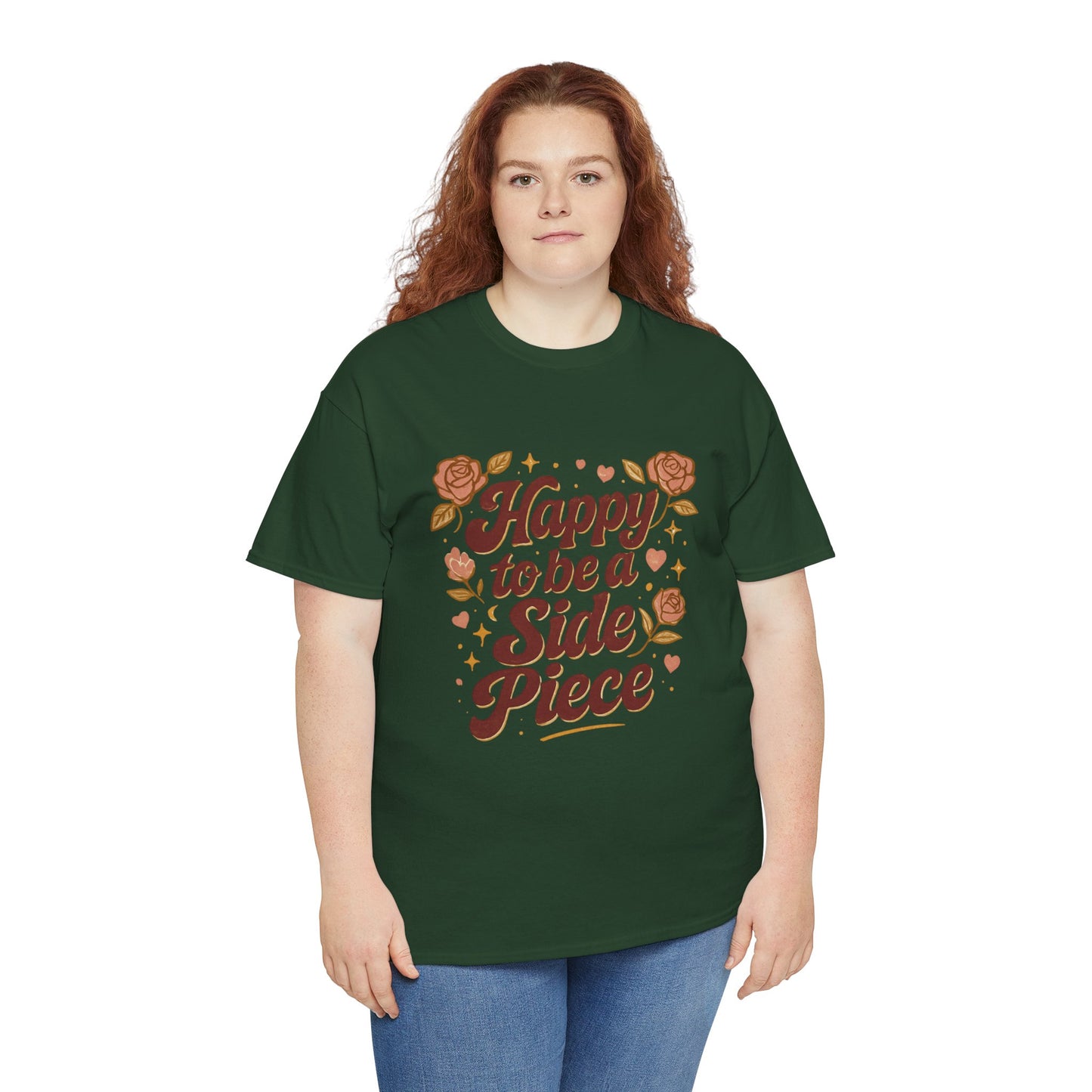 Happy to Be a Side Piece Tee — Retro Floral Statement T-Shirt