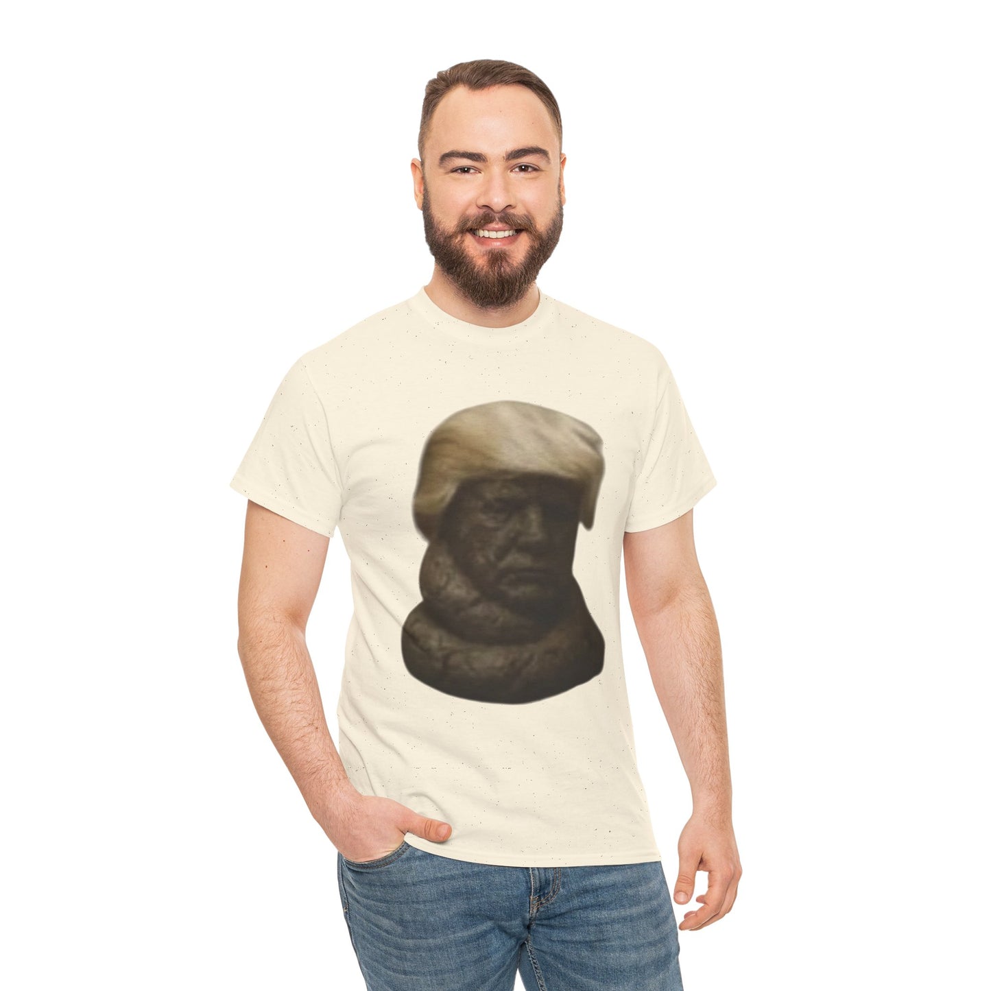 Graphic Tee — Bronze Bust Illustration T‑Shirt