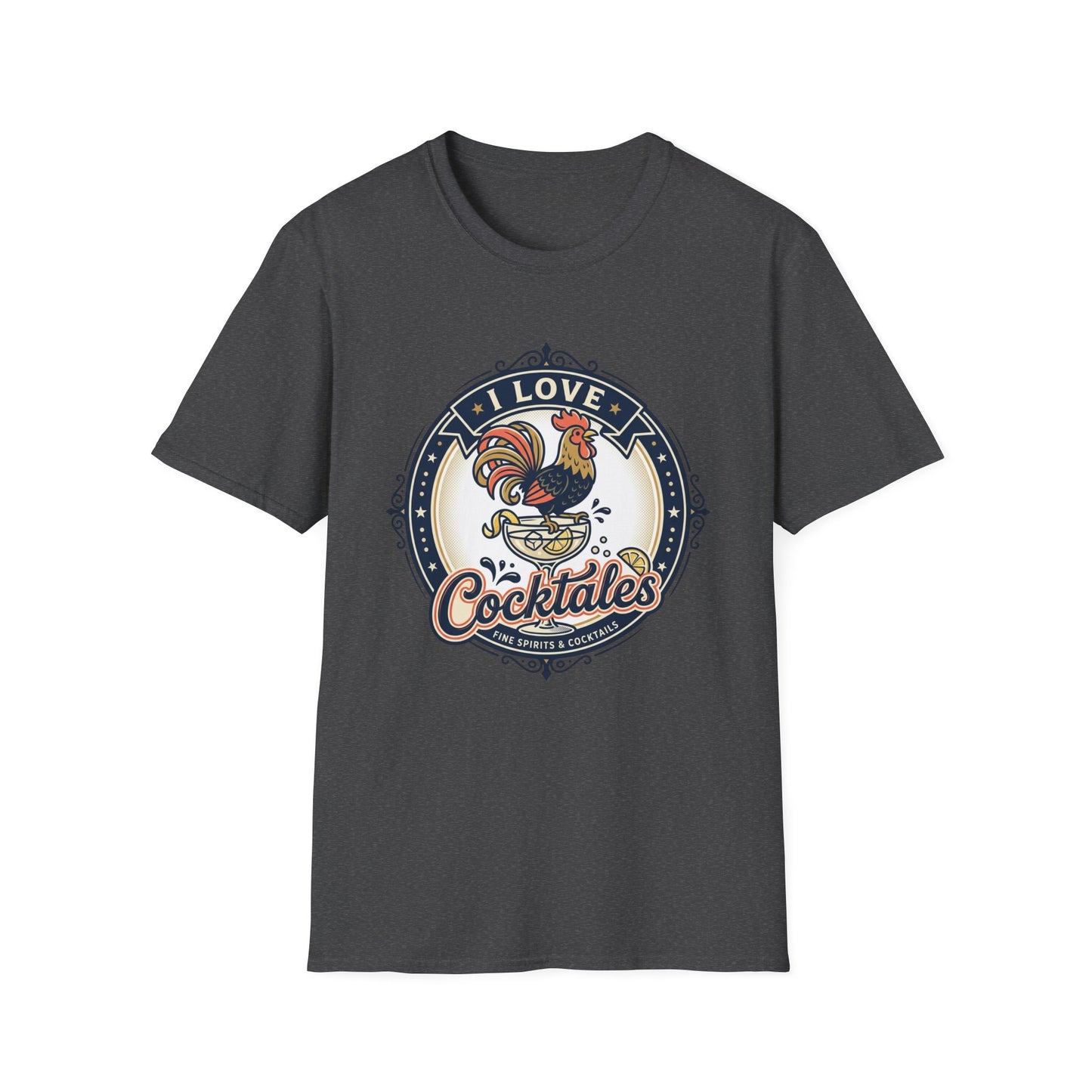 I Love Cocktales T-Shirt — Retro Rooster Cocktail Bar Tee