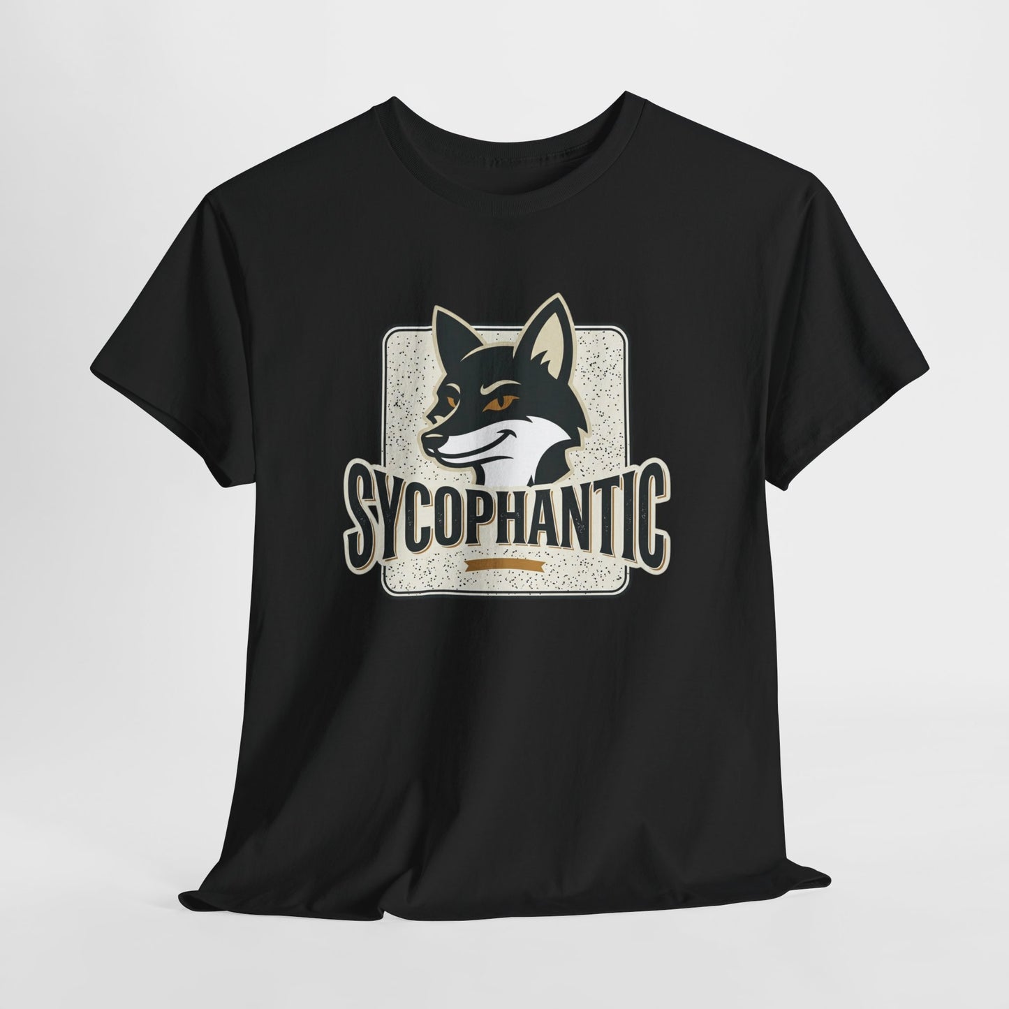 Sycophantic Fox Graphic Tee — Retro Animal Logo T-Shirt
