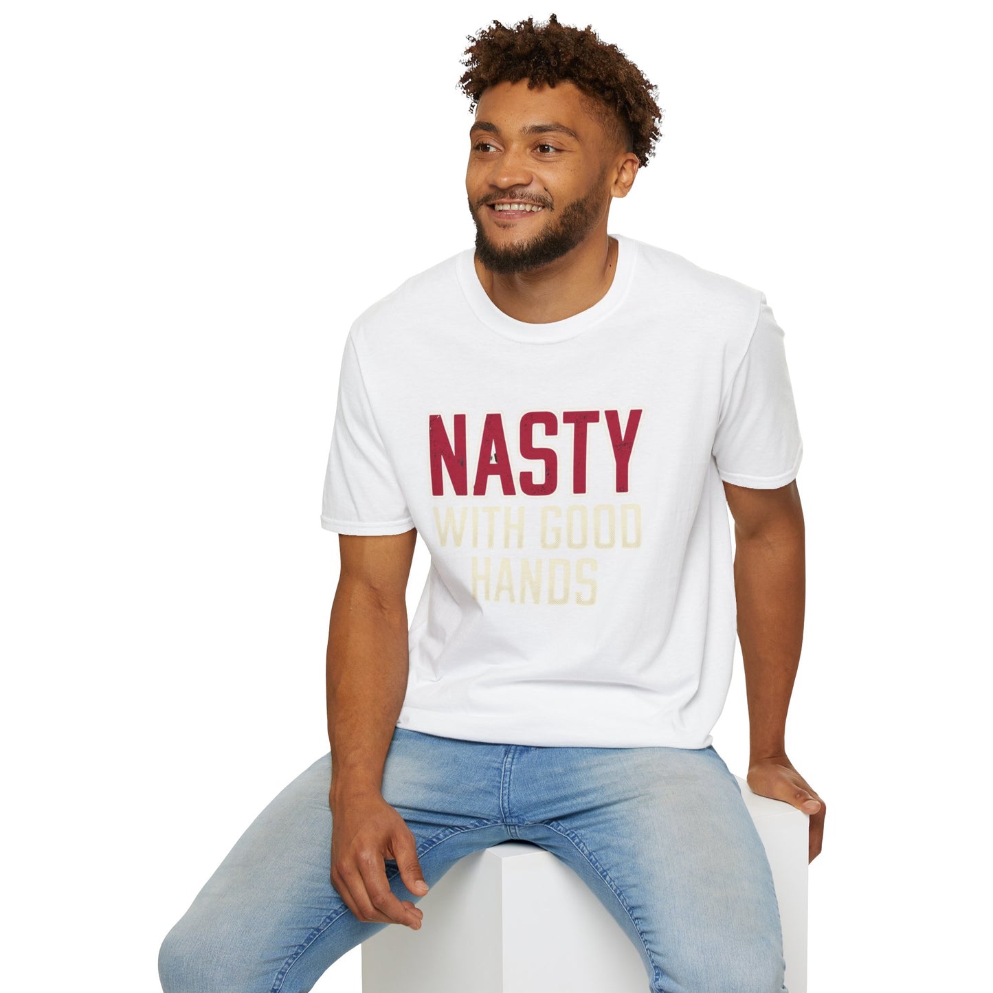 "NASTY With Good Hands" Bold Lettering Graphic Tee