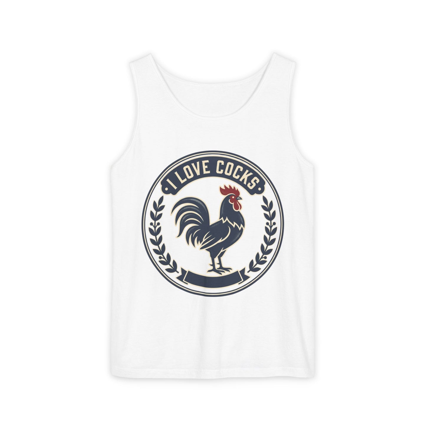 I Love Cocks Rooster Tank — Vintage Farmyard Graphic Tank Top