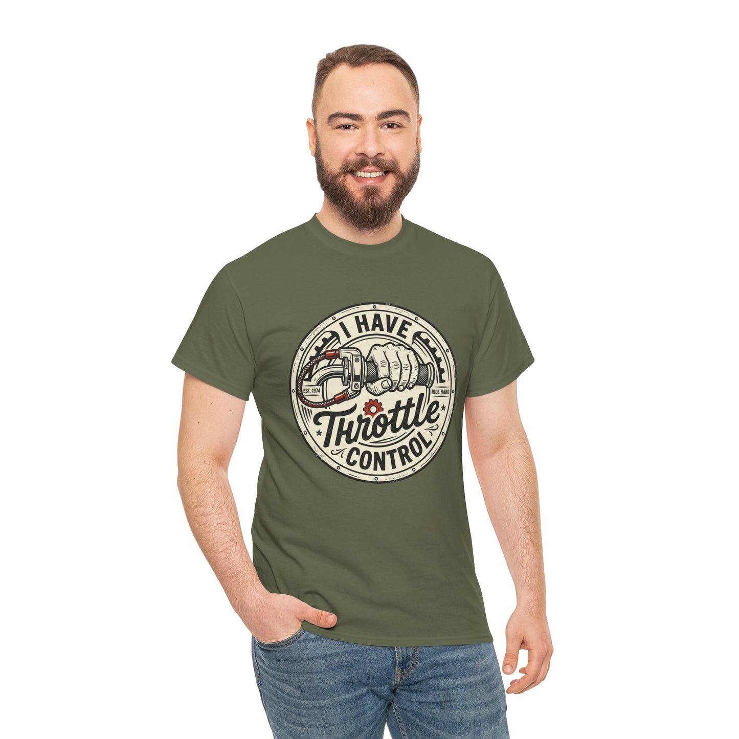 Throttle Control T-Shirt — "I Have Throttle Control" Vintage Motorcycle Tee