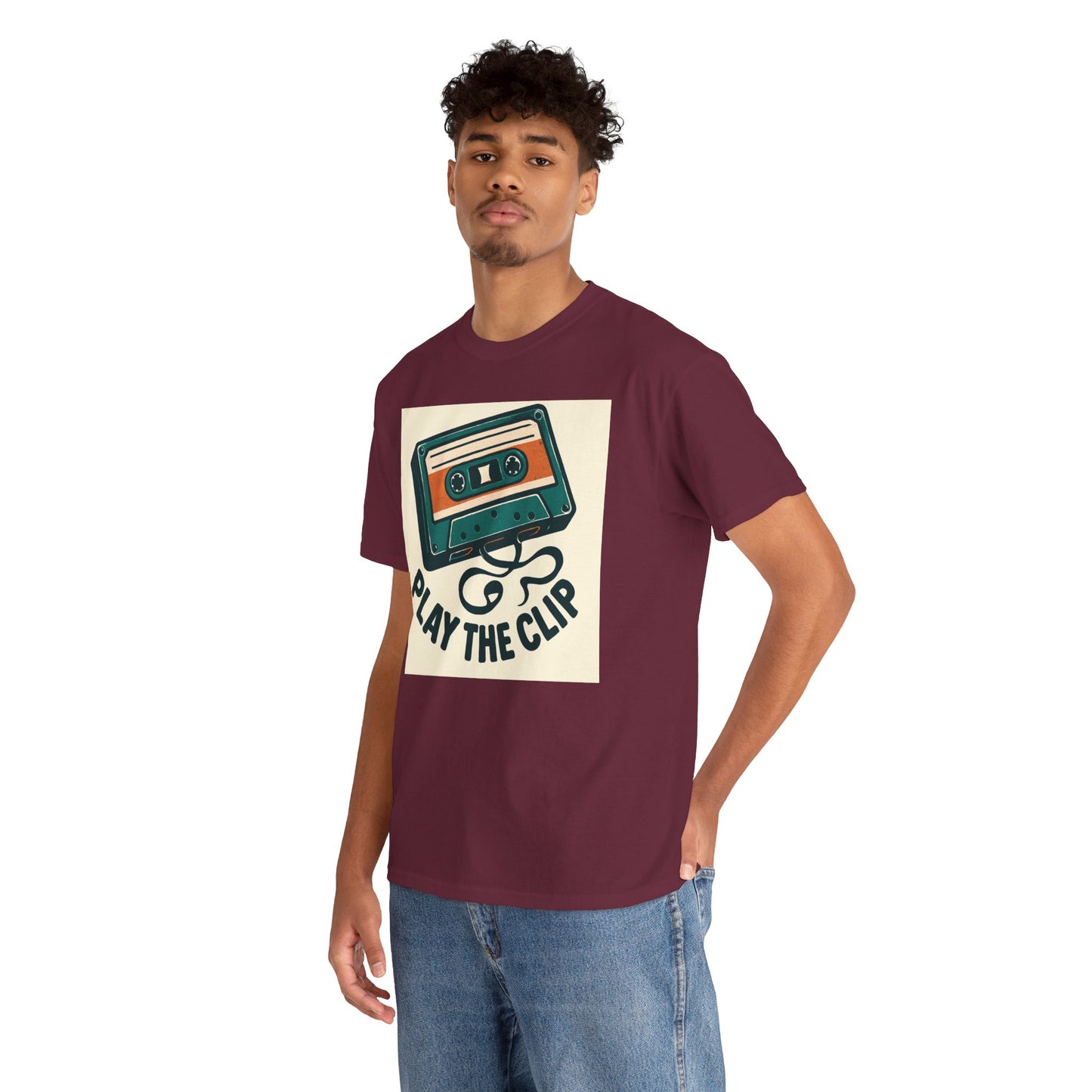 Cassette Tape 'Play the Clip' T-Shirt — Retro Music Tee Printify