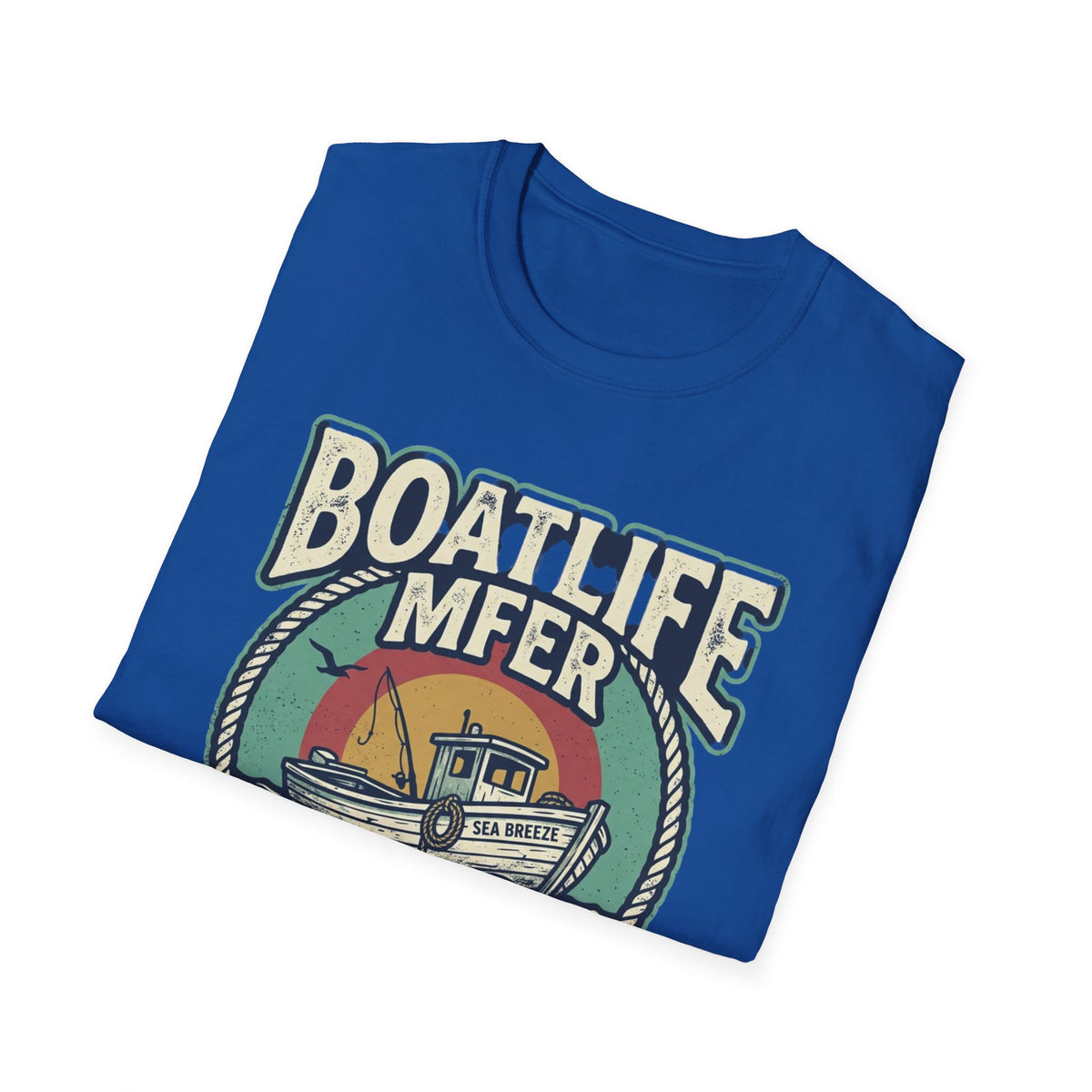 Boat Life T-Shirt – Vintage Fishing Boat Graphic 'Boat Life MFER' Tee