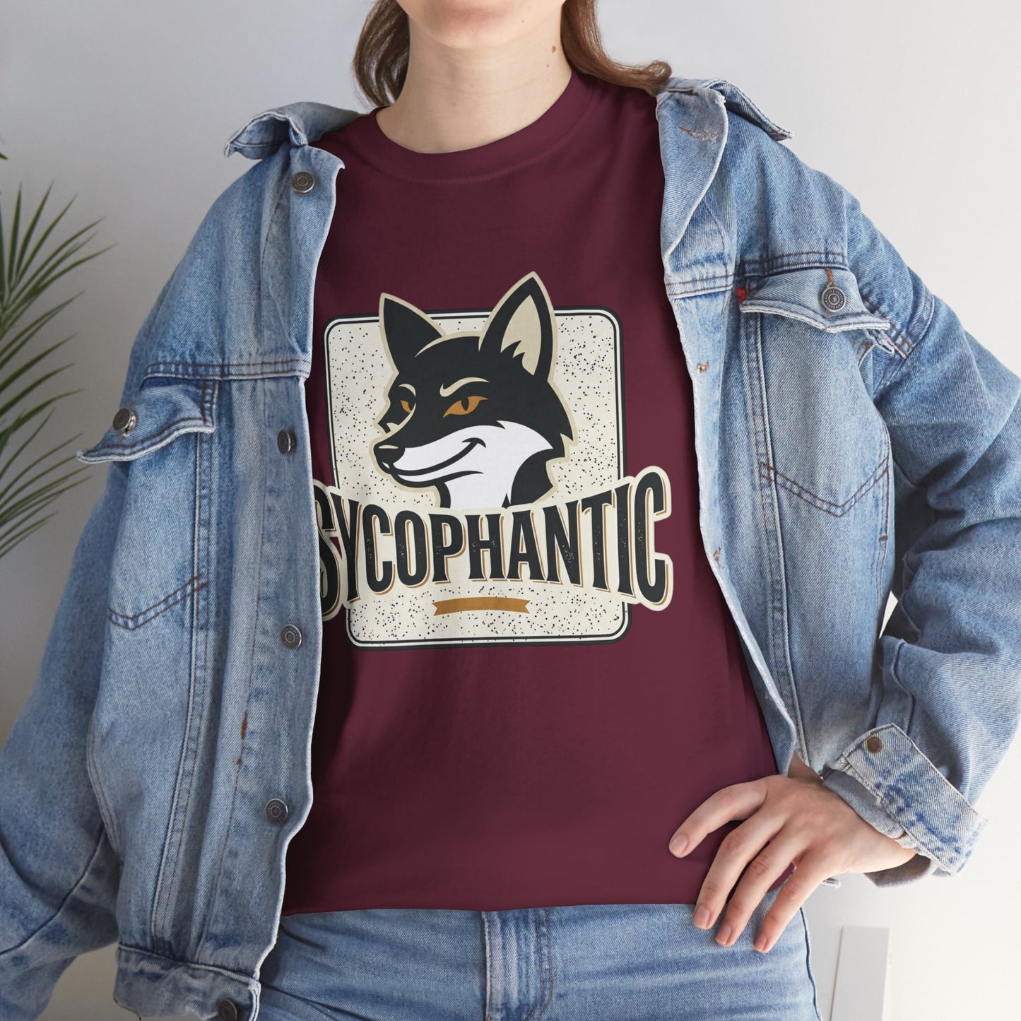Sycophantic Fox Graphic Tee — Retro Animal Logo T-Shirt