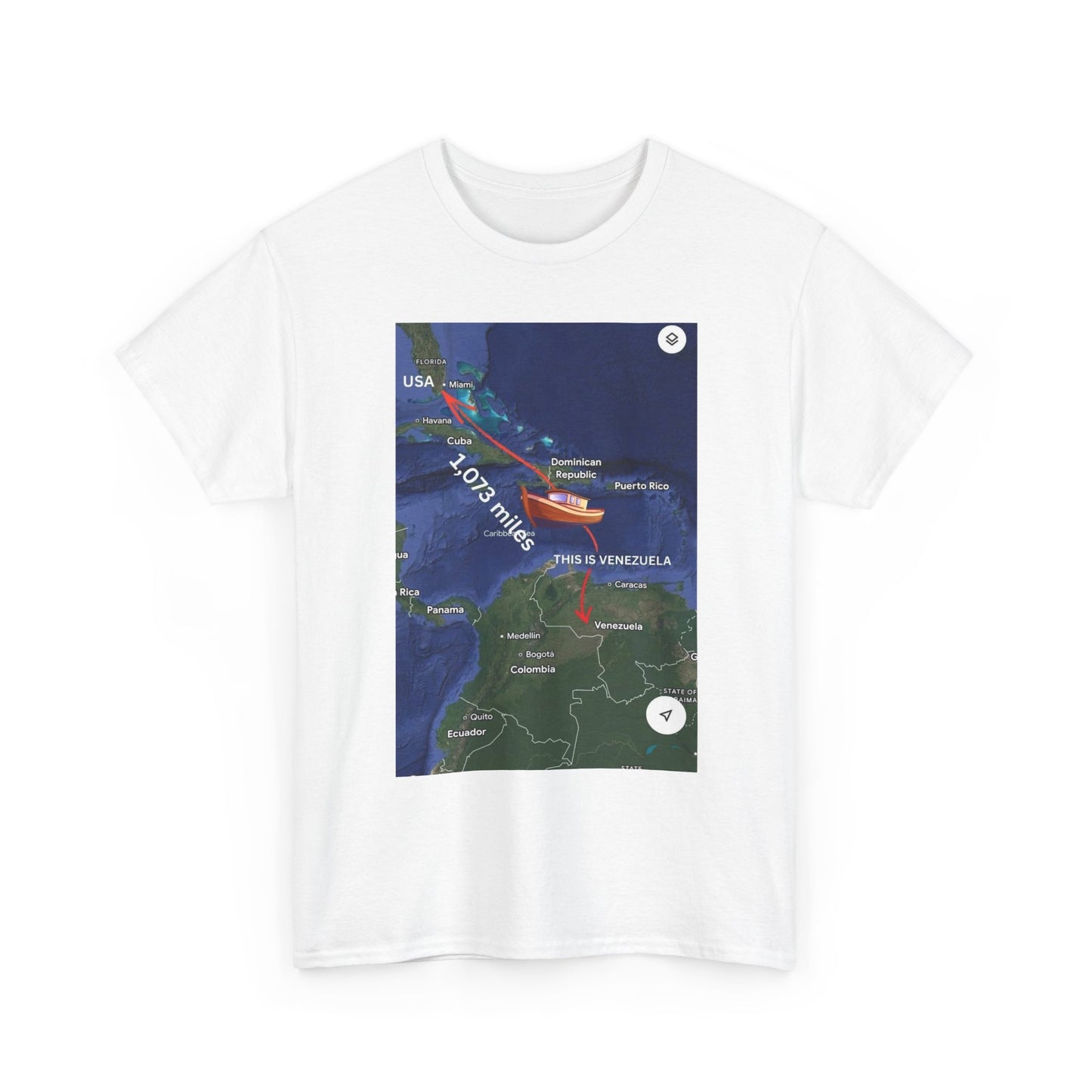 Weather Radar Tee — Tropical Storm Tracking Map Graphic Shirt Printify