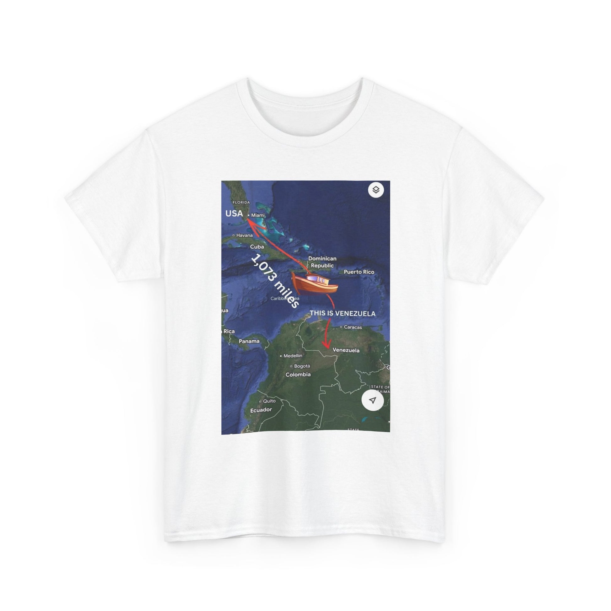 Weather Radar Tee — Tropical Storm Tracking Map Graphic Shirt Printify