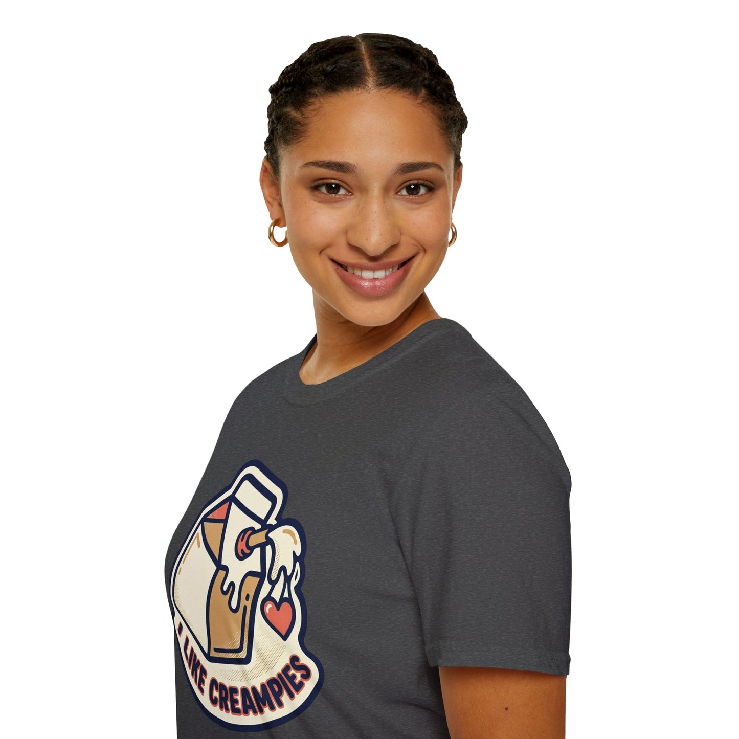 Cream Pie Cartoon T-Shirt — "I Like Creampies" Retro Milk Carton Graphic Tee