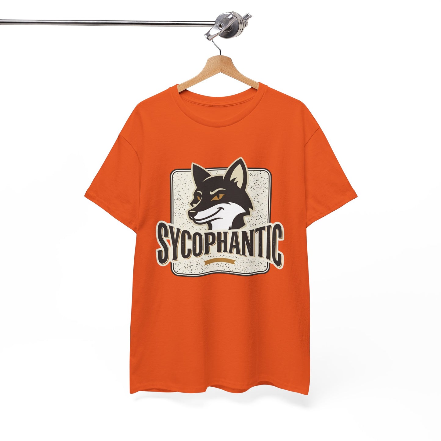 Sycophantic Fox Graphic Tee — Retro Animal Logo T-Shirt