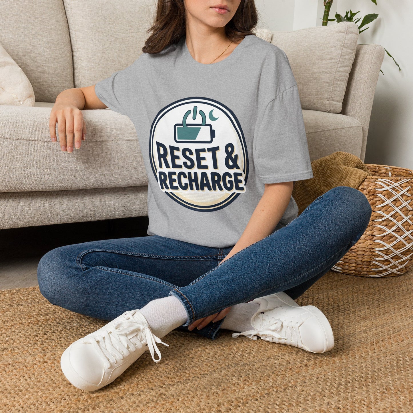 Reset & Recharge T-Shirt — Self-Care Relaxation Graphic Tee