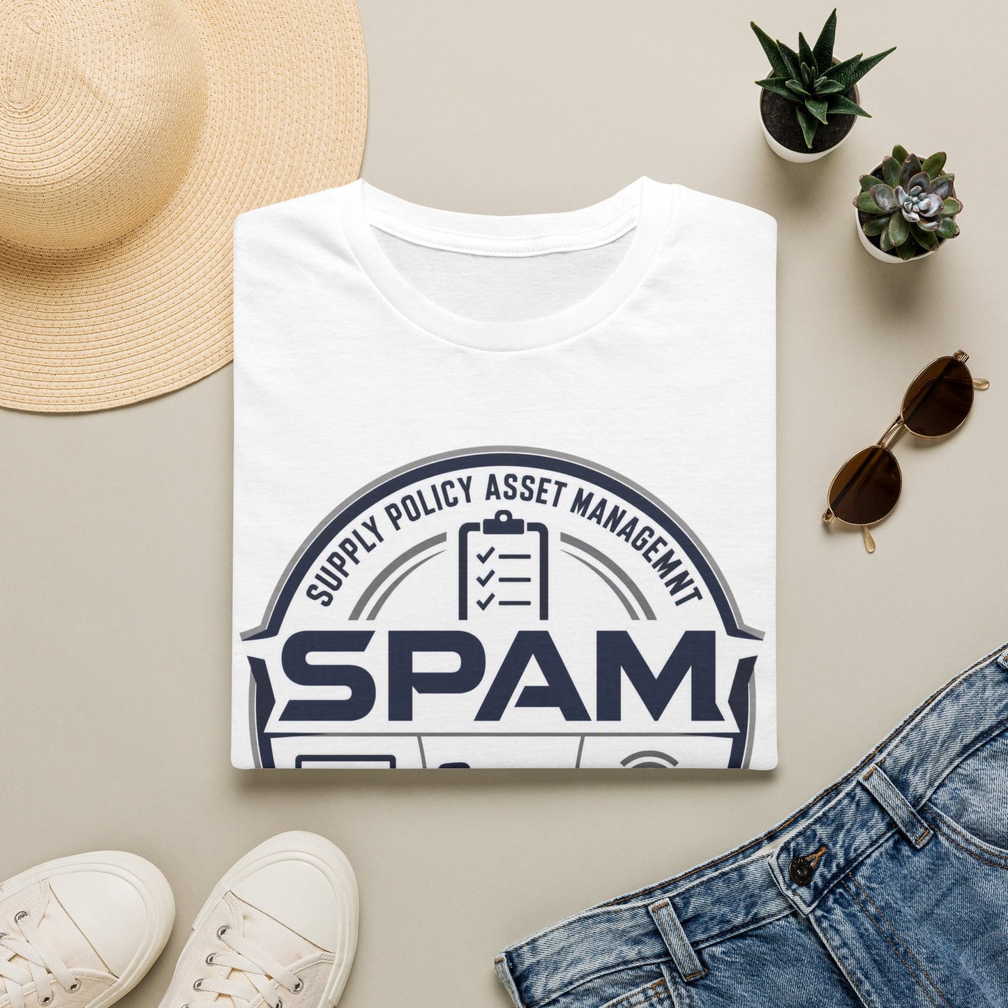 SPAM Supply Policy Asset Management T-Shirt — Logistics/ IT / Admin Graphic Tee