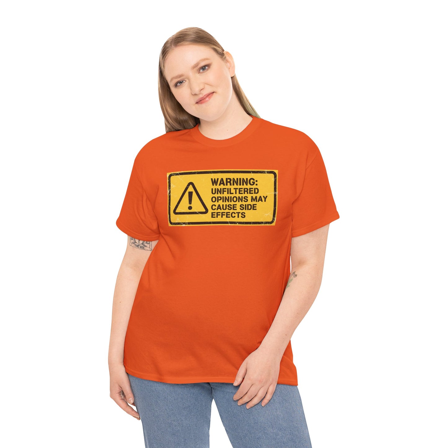 T-Shirt — "Warning: Unfiltered Opinions May Cause Side Effects" Graphic Tee
