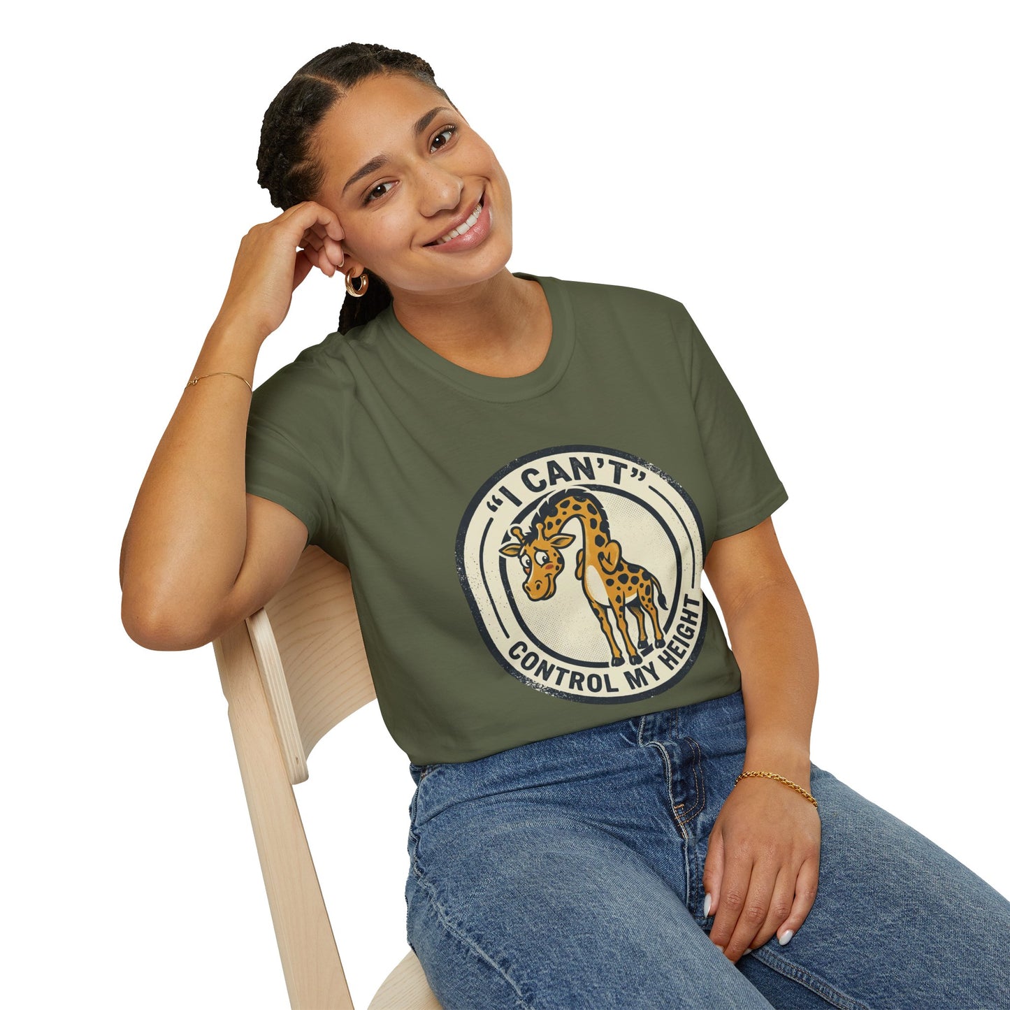 Giraffe 'I Can't Control My Height' T-Shirt
