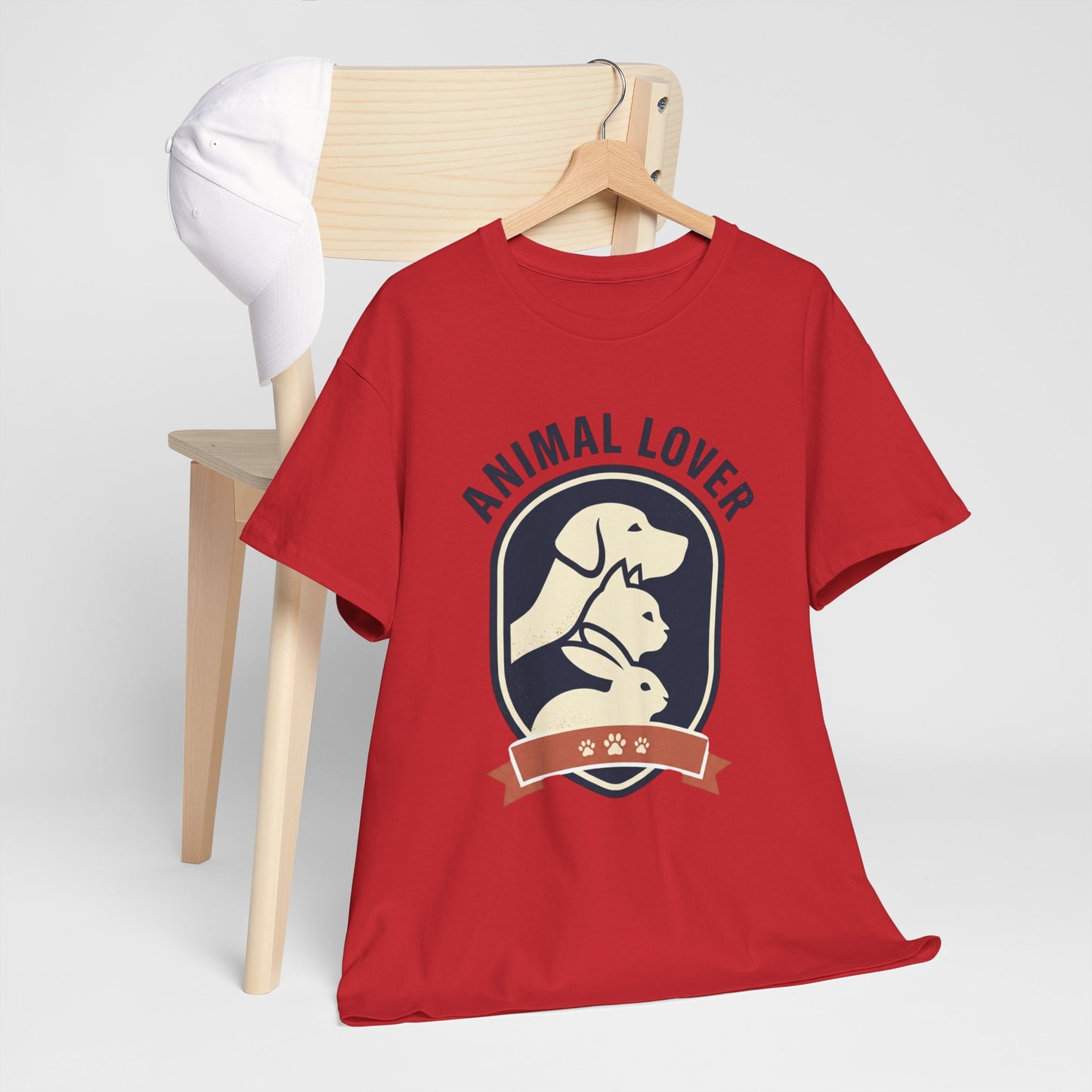 Animal Lover T-Shirt — Retro Pet Badge Tee (Dogs & Cats)