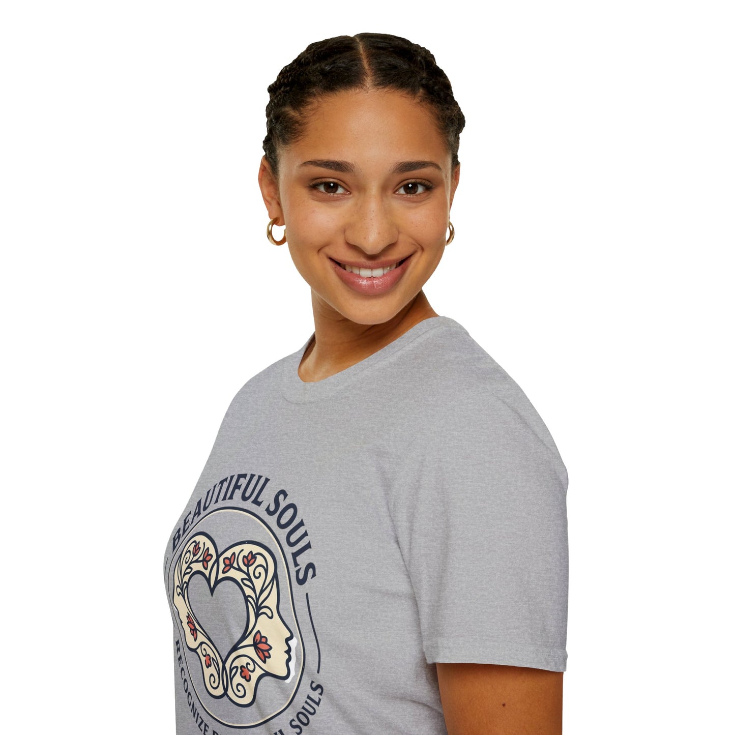 Beautiful Souls Graphic T-Shirt — "Beautiful Souls" Heart Floral Tee
