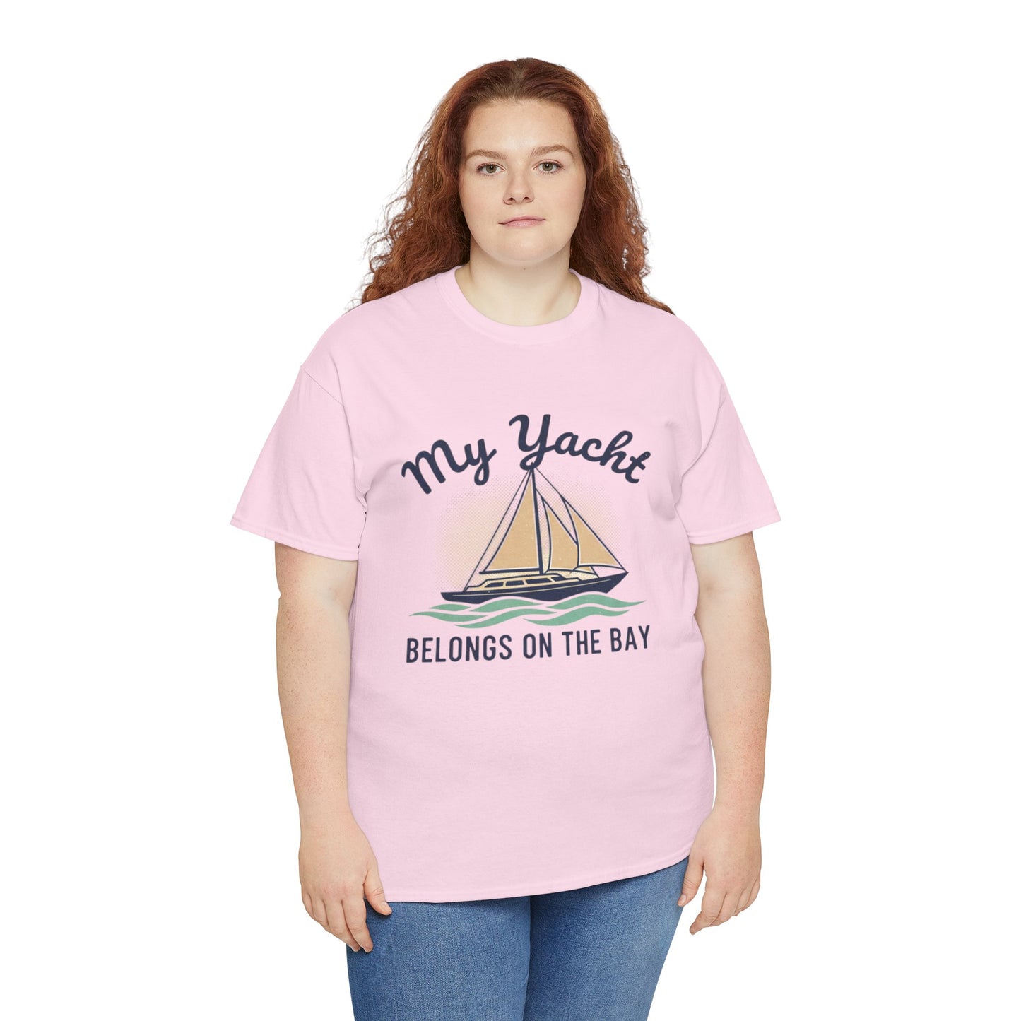 Sailboat Graphic Tee - "My Yacht Belongs on the Bay" Casual Nautical T-Shirt