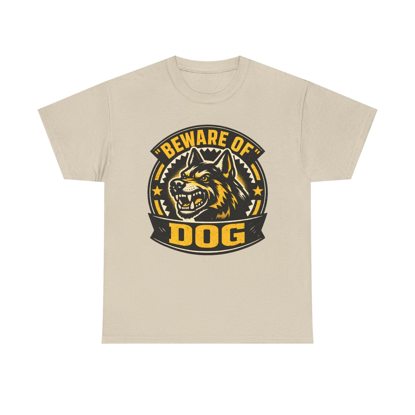 Beware of Dog T-Shirt — Retro Aggressive Dog Warning Graphic Tee Printify