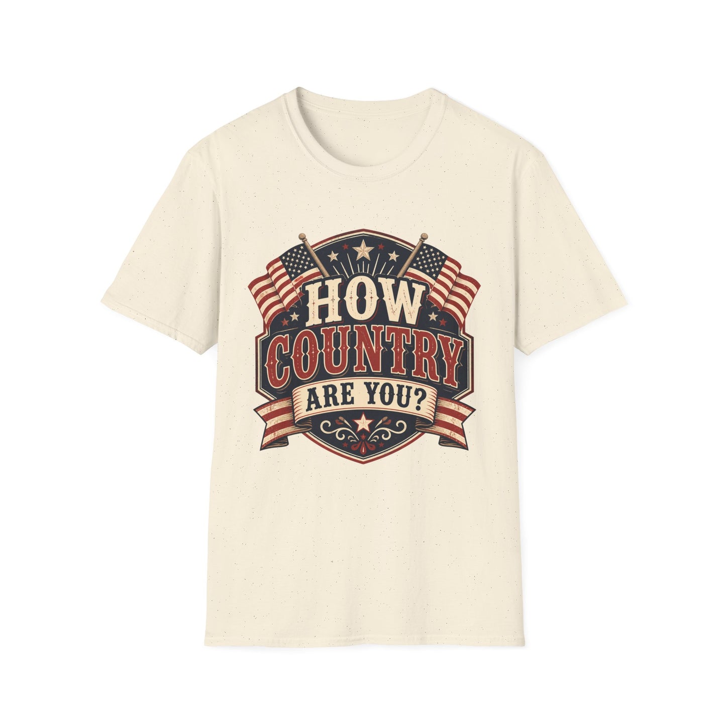How Country Are You? T-Shirt — Vintage American Flag Country Graphic Tee