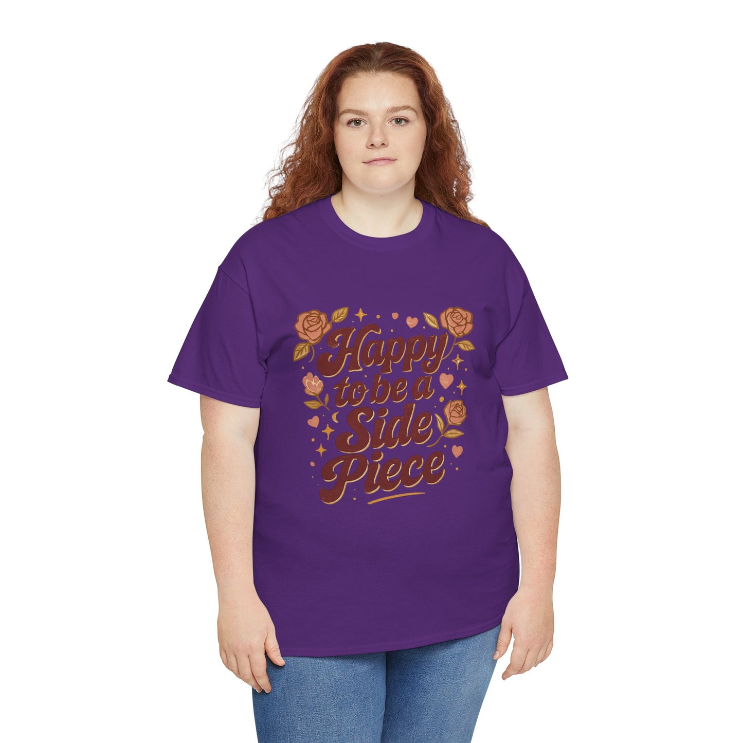 Happy to Be a Side Piece Tee — Retro Floral Statement T-Shirt