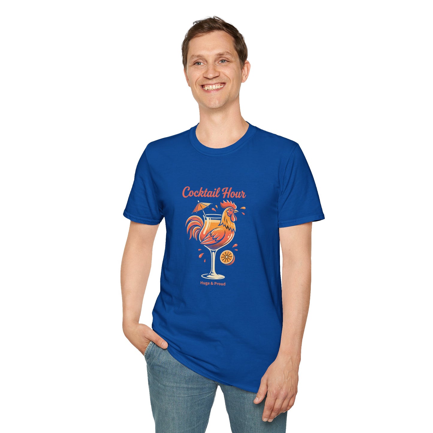 Cocktail Hour Rooster T-Shirt — Funny Bar & Happy Hour Graphic Tee