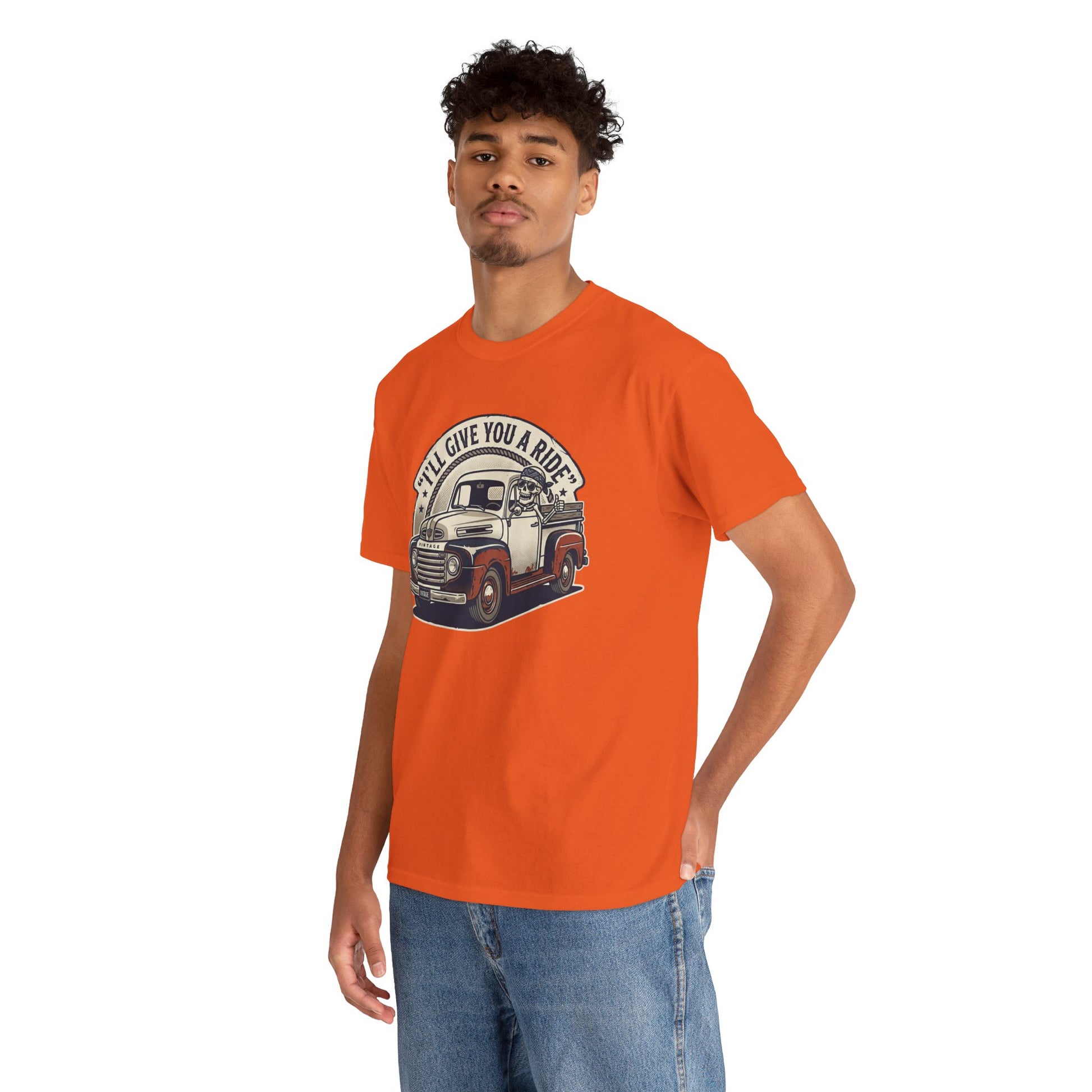 Vintage Pickup Truck T-Shirt — “I’ll Give You a Ride” Classic Retro Tee Printify