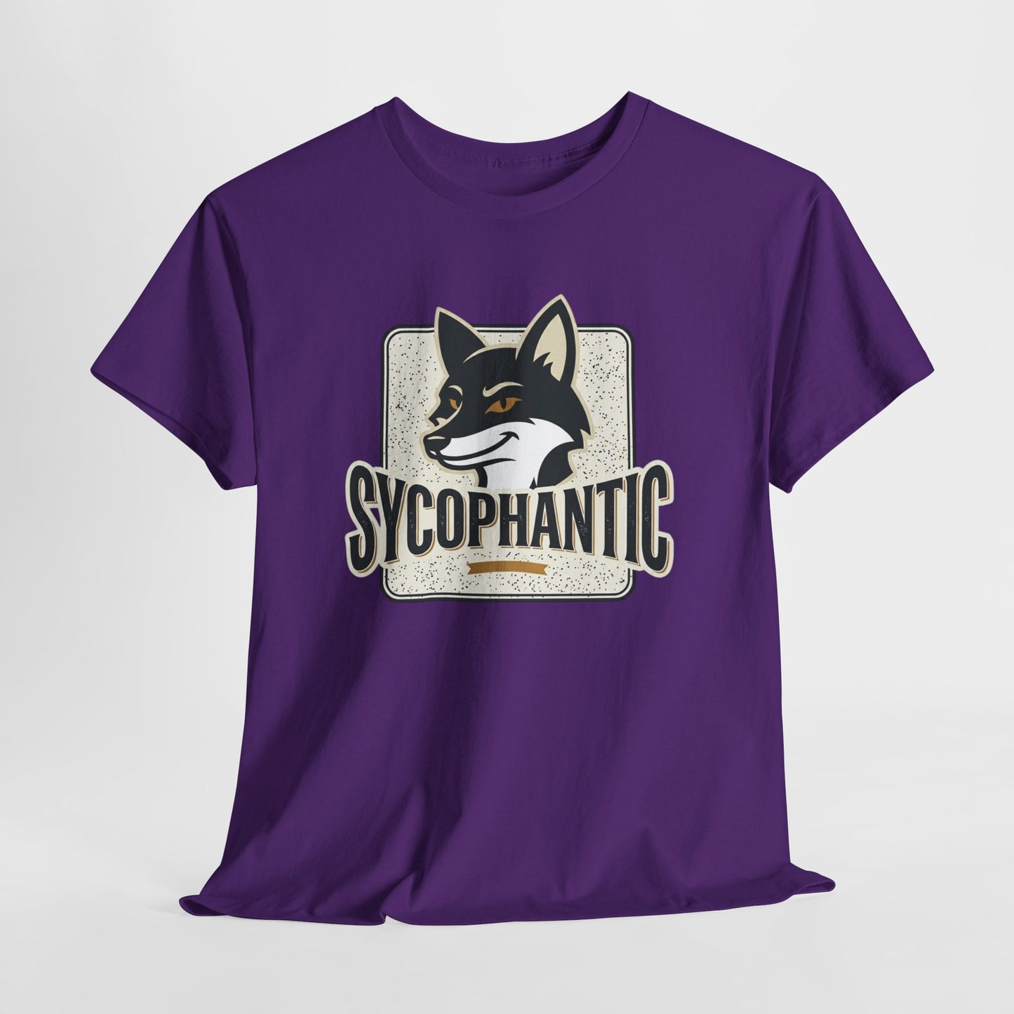 Sycophantic Fox Graphic Tee — Retro Animal Logo T-Shirt